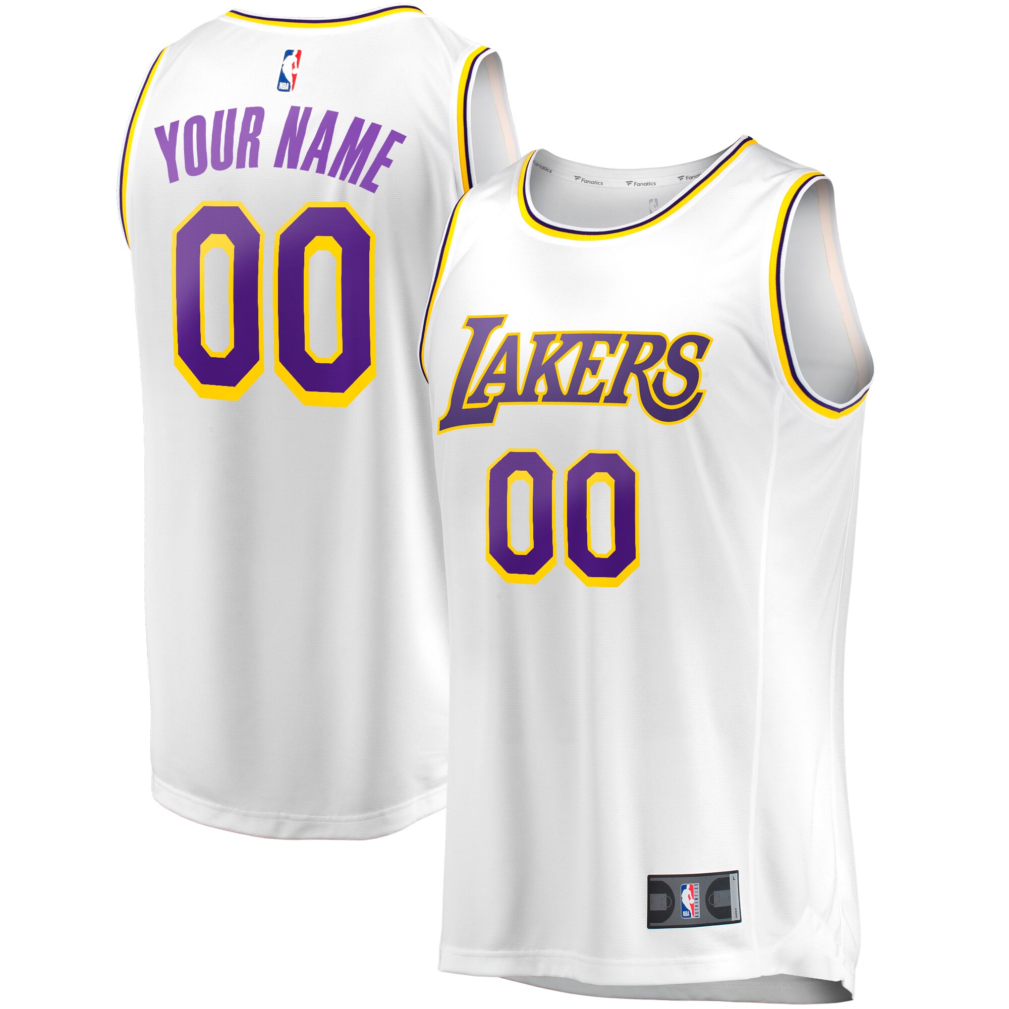 Los Angeles Lakers Fanatics Fast Break Custom Replica Jersey - Association Edition - White cheap jerseys for sale - CheapJerseys.Shop