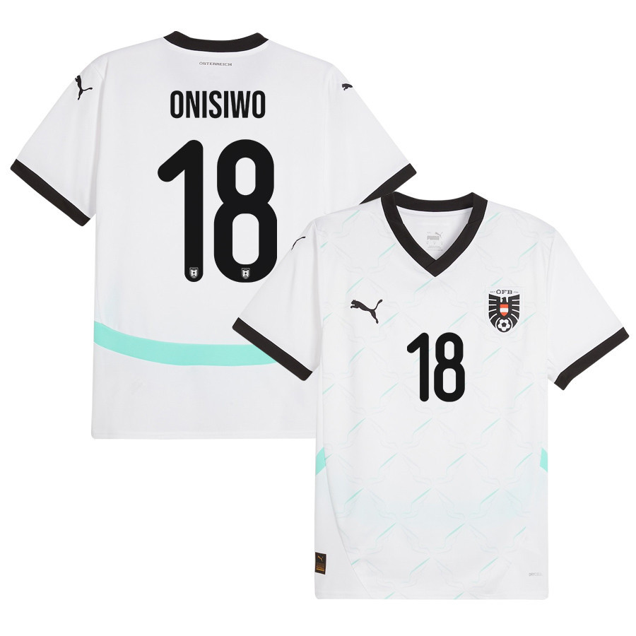 Karim Onisiwo 18 Austria National Team 2024/25 Away Men Jersey - White cheap jerseys for sale - CheapJerseys.Shop