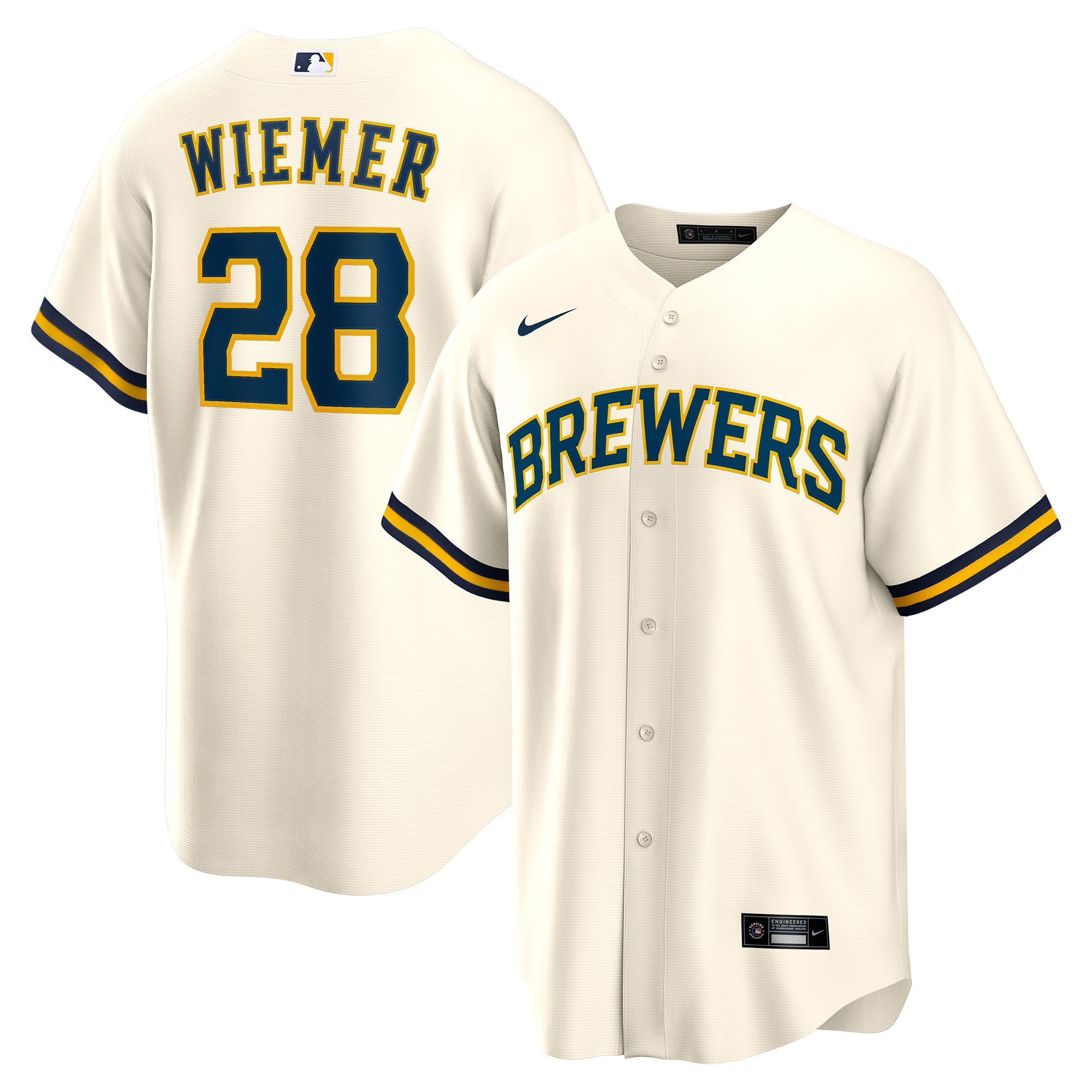 Joey Wiemer Milwaukee Brewers Home Replica Player Jersey - Cream cheap jerseys for sale - CheapJerseys.Shop