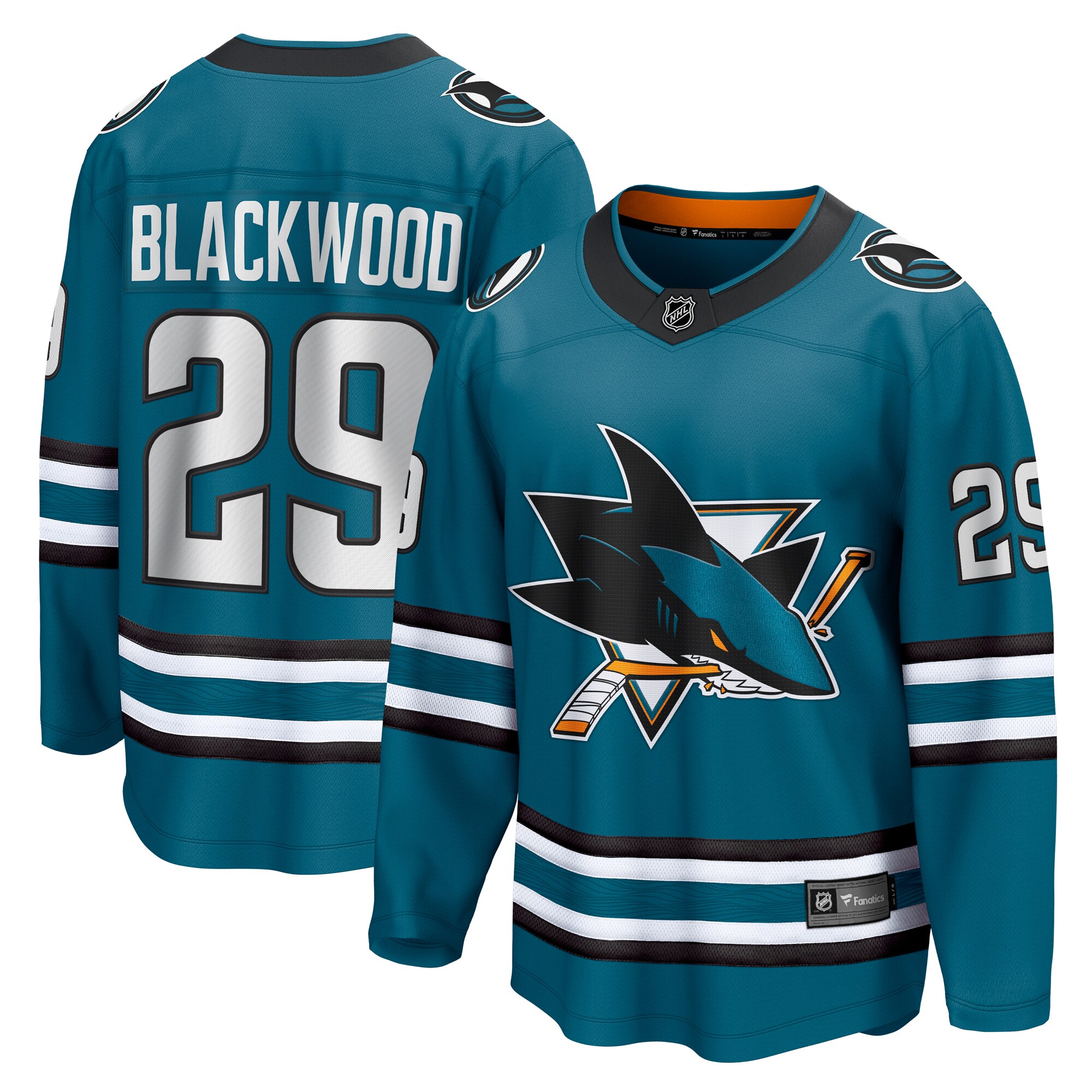 Mackenzie Blackwood San Jose Sharks Fanatics Home Breakaway Jersey - Teal cheap jerseys for sale - CheapJerseys.Shop