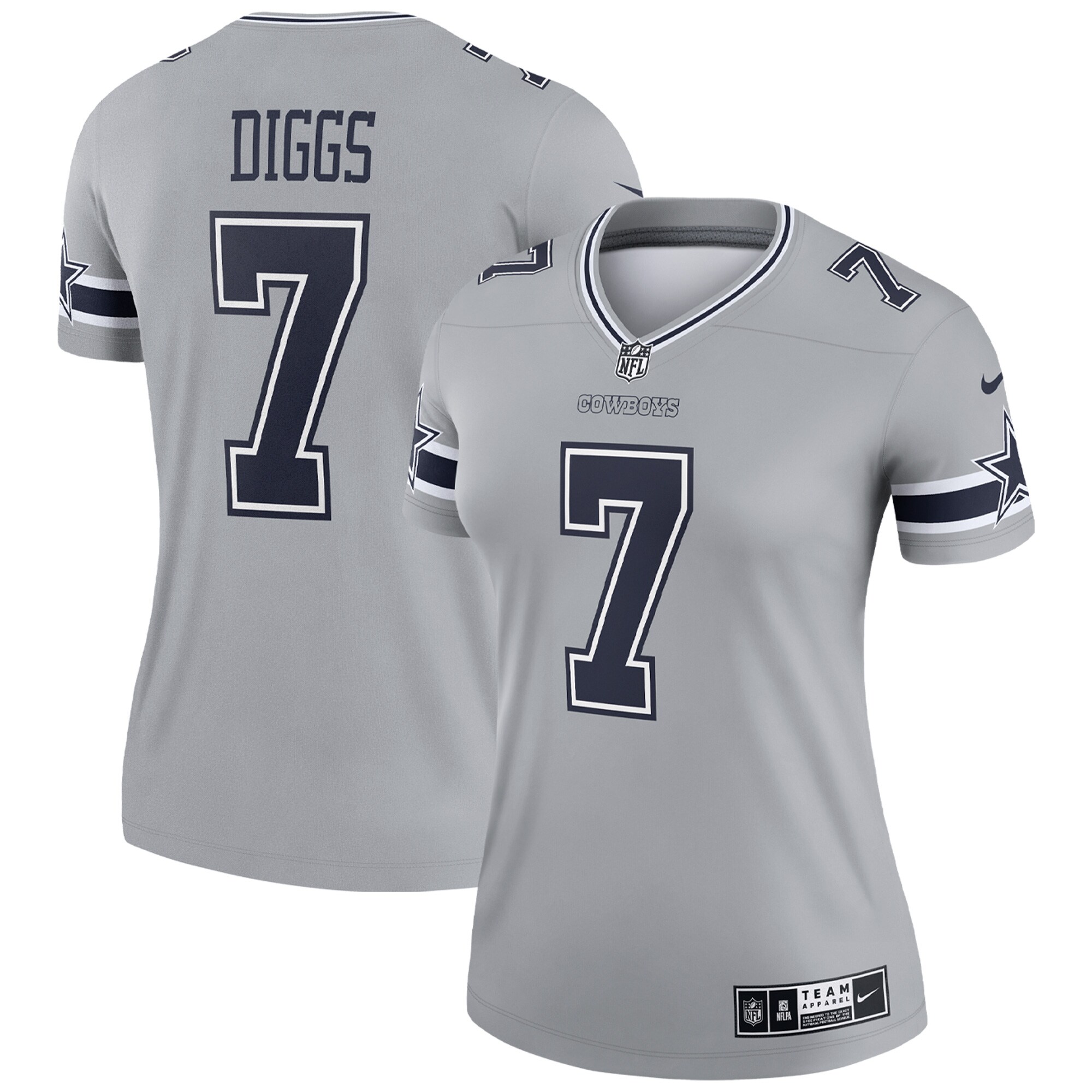 Trevon Diggs Dallas Cowboys Women's Inverted Legend Jersey - Silver cheap jerseys for sale - CheapJerseys.Shop