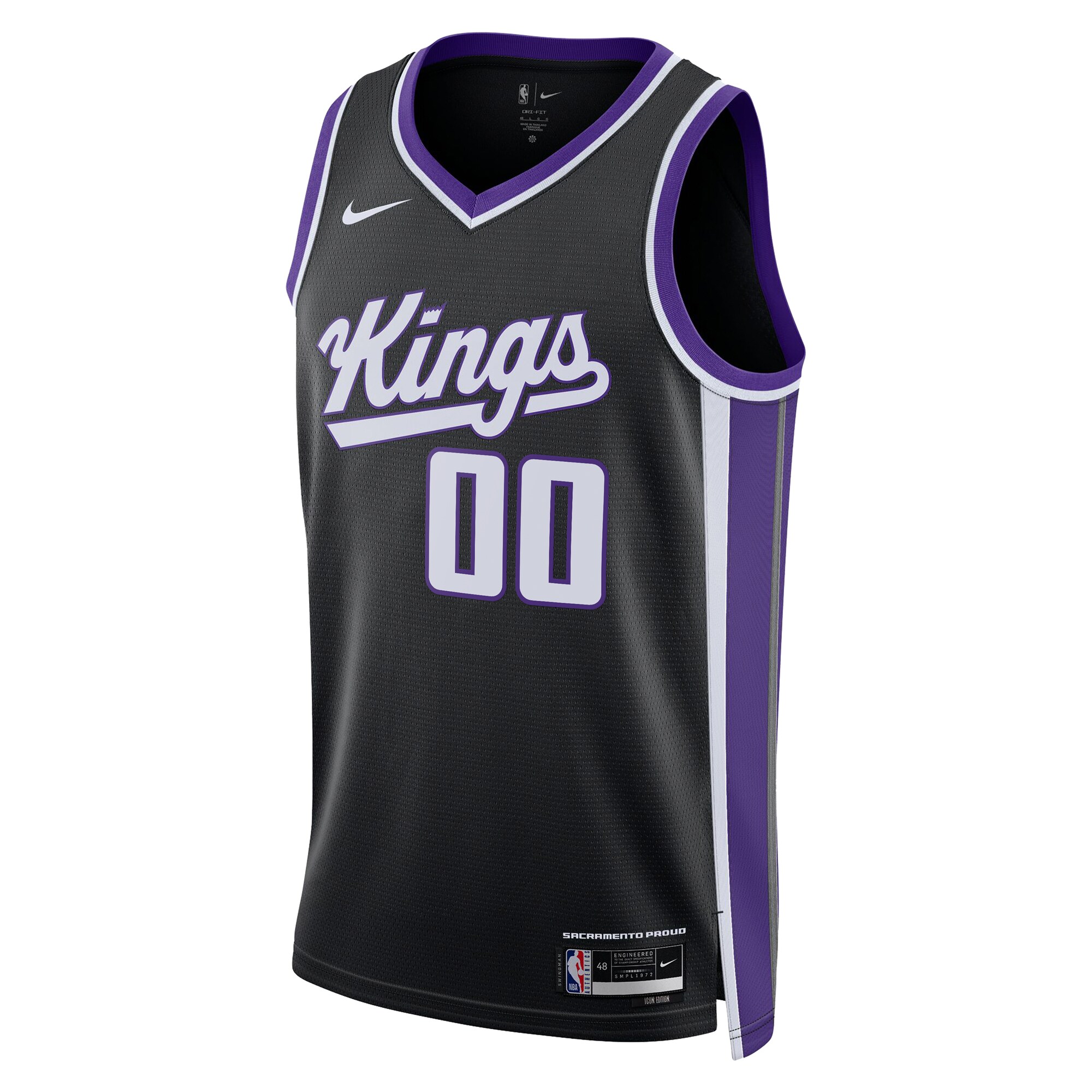 Sacramento Kings Unisex Swingman Custom Jersey - Icon Edition - Black cheap jerseys for sale - CheapJerseys.Shop