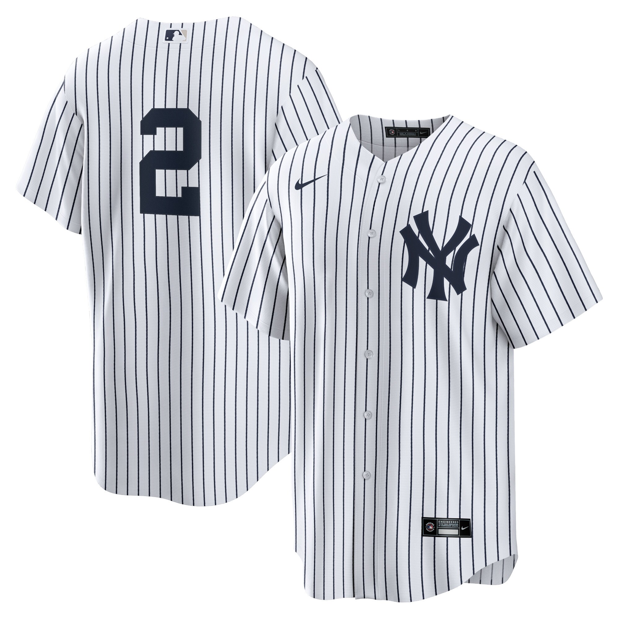 Derek Jeter New York Yankees Replica Jersey - White\/Navy cheap jerseys for sale - CheapJerseys.Shop