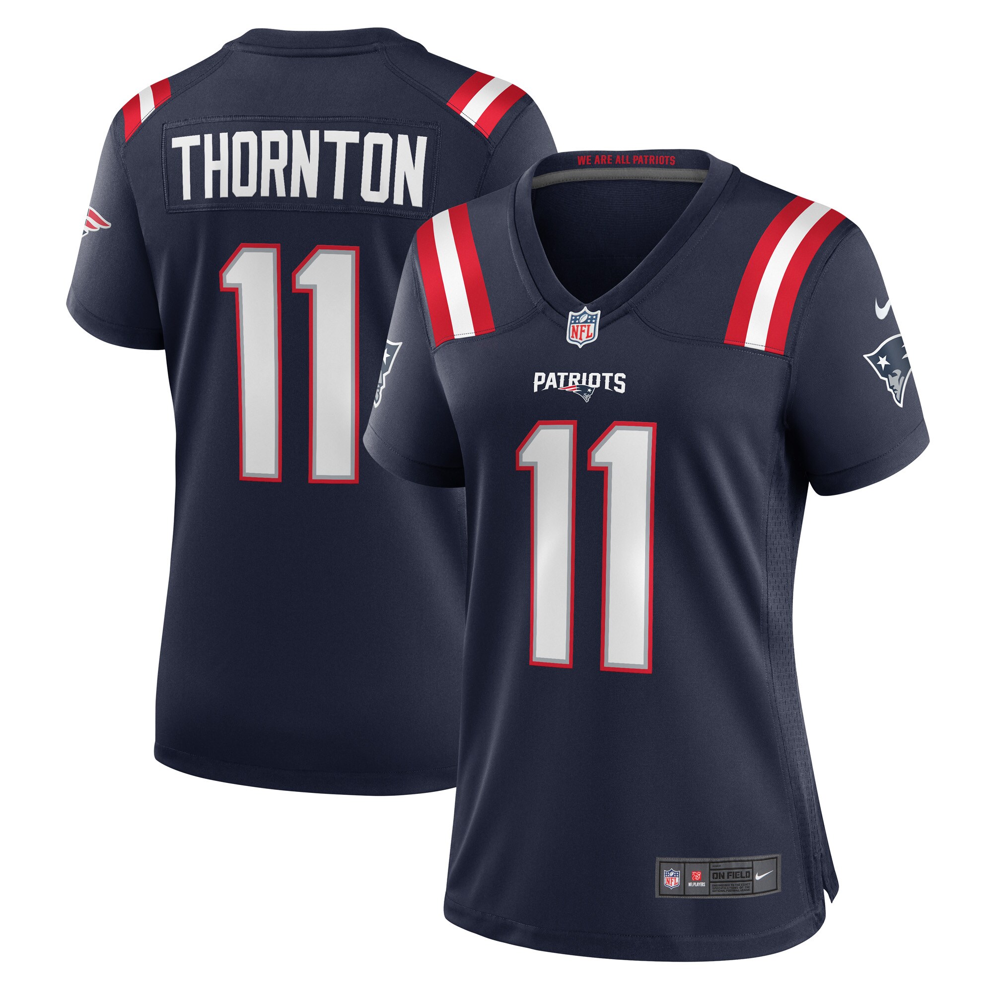 Tyquan Thornton New England Patriots Women's Game Player Jersey - Navy cheap jerseys for sale - CheapJerseys.Shop