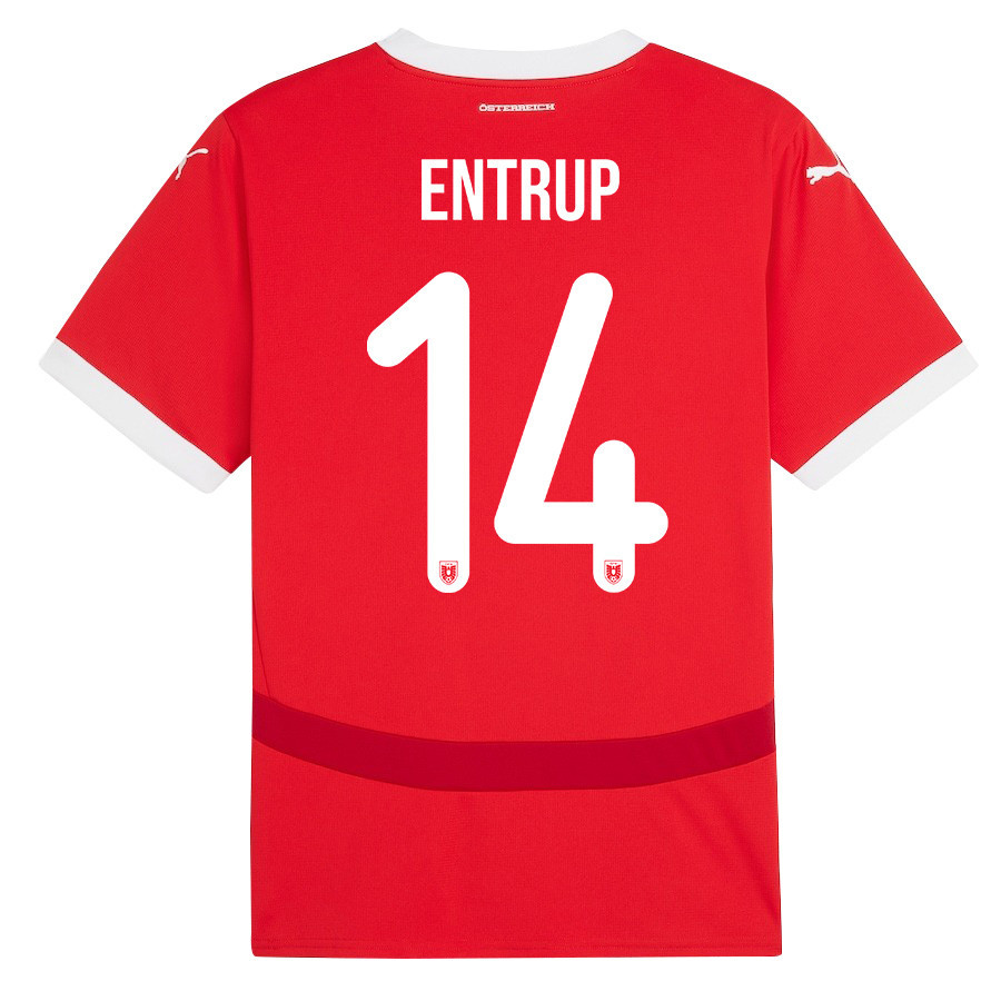 Maximilian Entrup 14 Austria National Team 2024/25 Home Men Jersey - Red cheap jerseys for sale - CheapJerseys.Shop