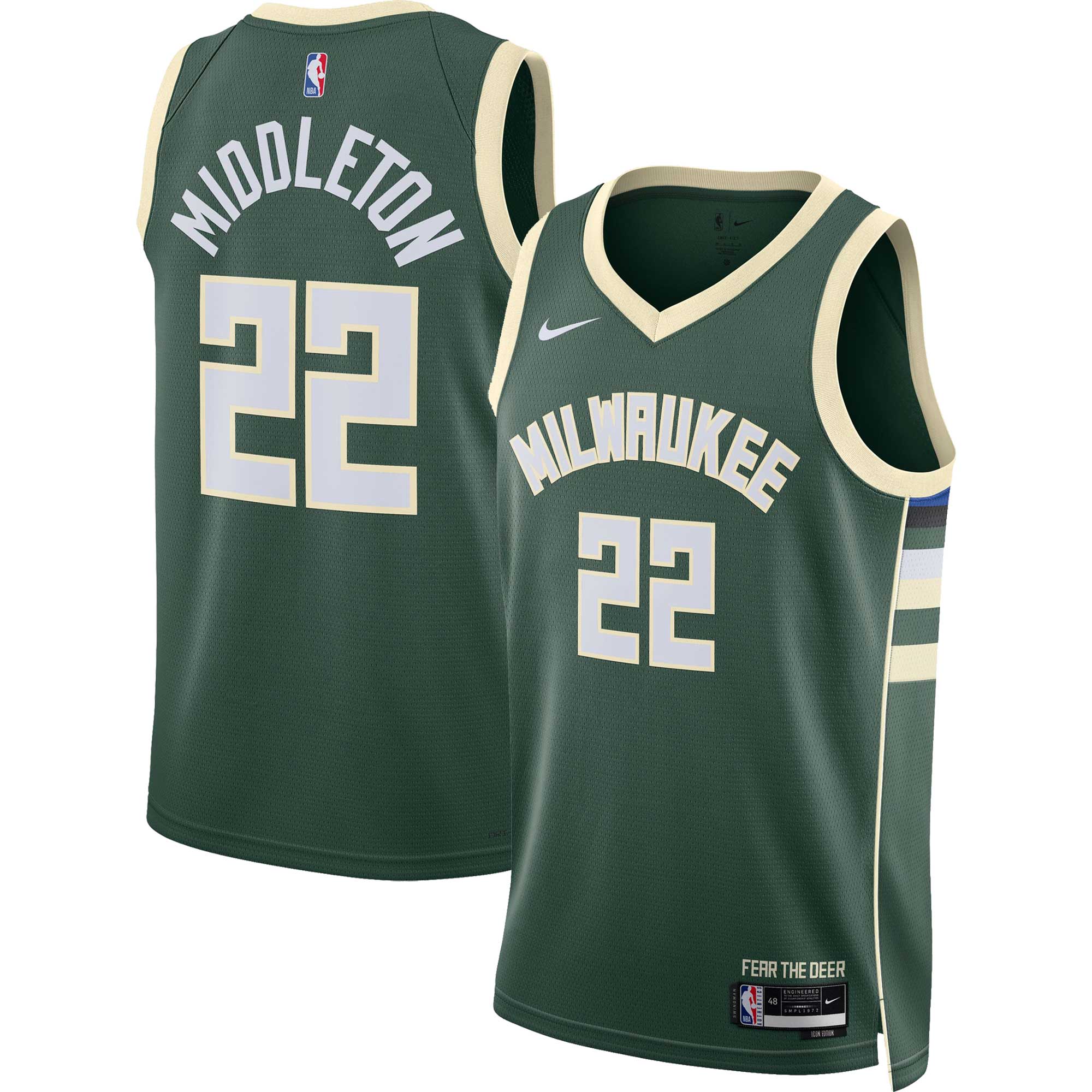 Khris Middleton Milwaukee Bucks Unisex Swingman Jersey - Icon Edition - Hunter Green cheap jerseys for sale - CheapJerseys.Shop