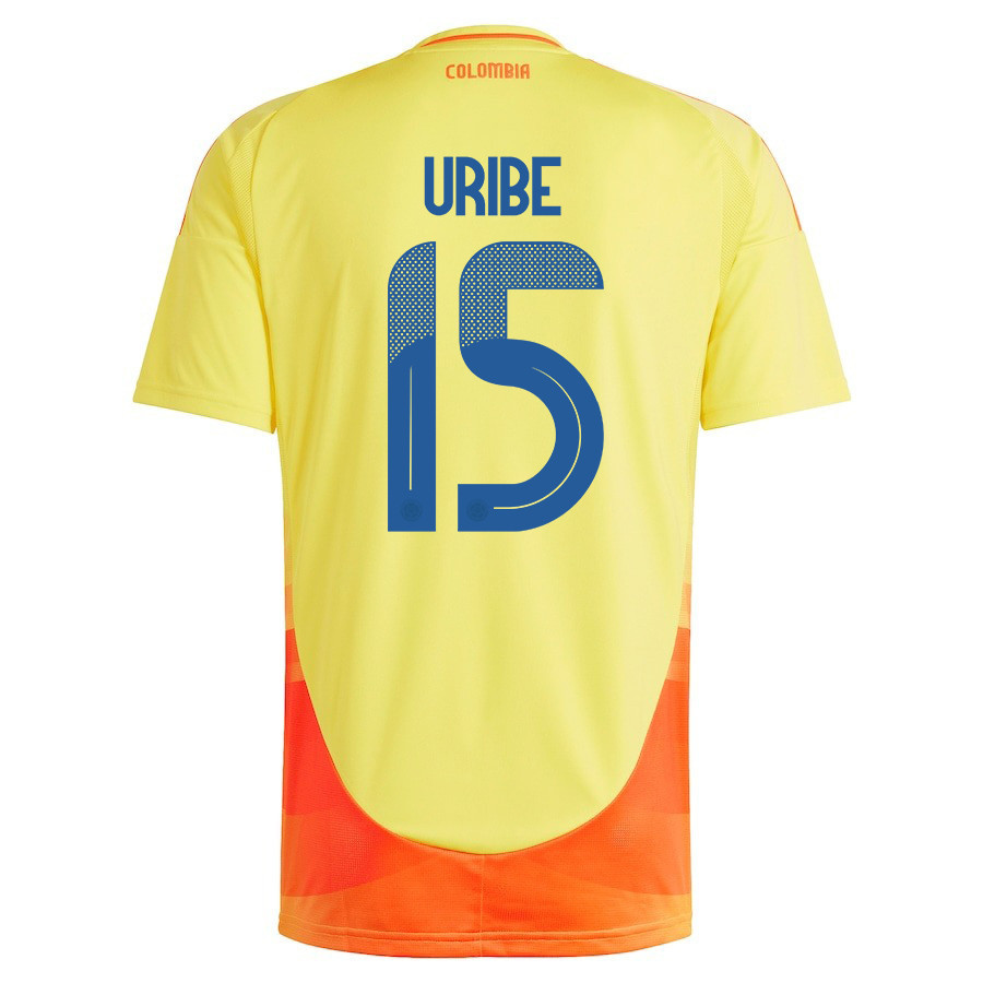 Mateus Uribe 15 Colombia National Team 2024/25 Home Men Jersey - Yellow cheap jerseys for sale - CheapJerseys.Shop