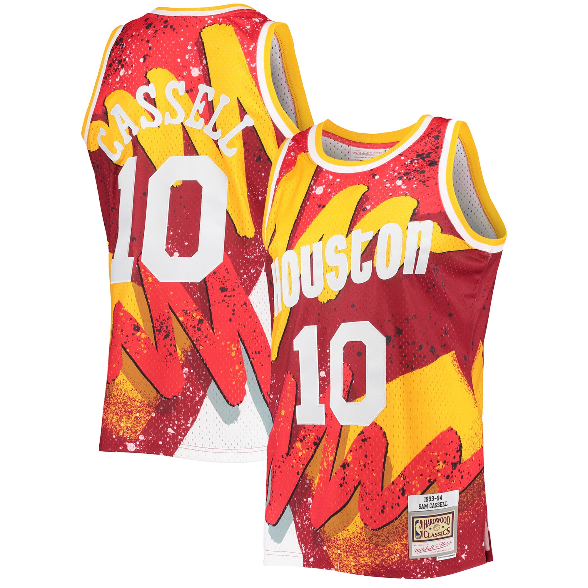 Sam Cassell Houston Rockets Mitchell & Ness Hardwood Classics 1993\/94 Hyper Hoops Swingman Jersey - Red cheap jerseys for sale - CheapJerseys.Shop