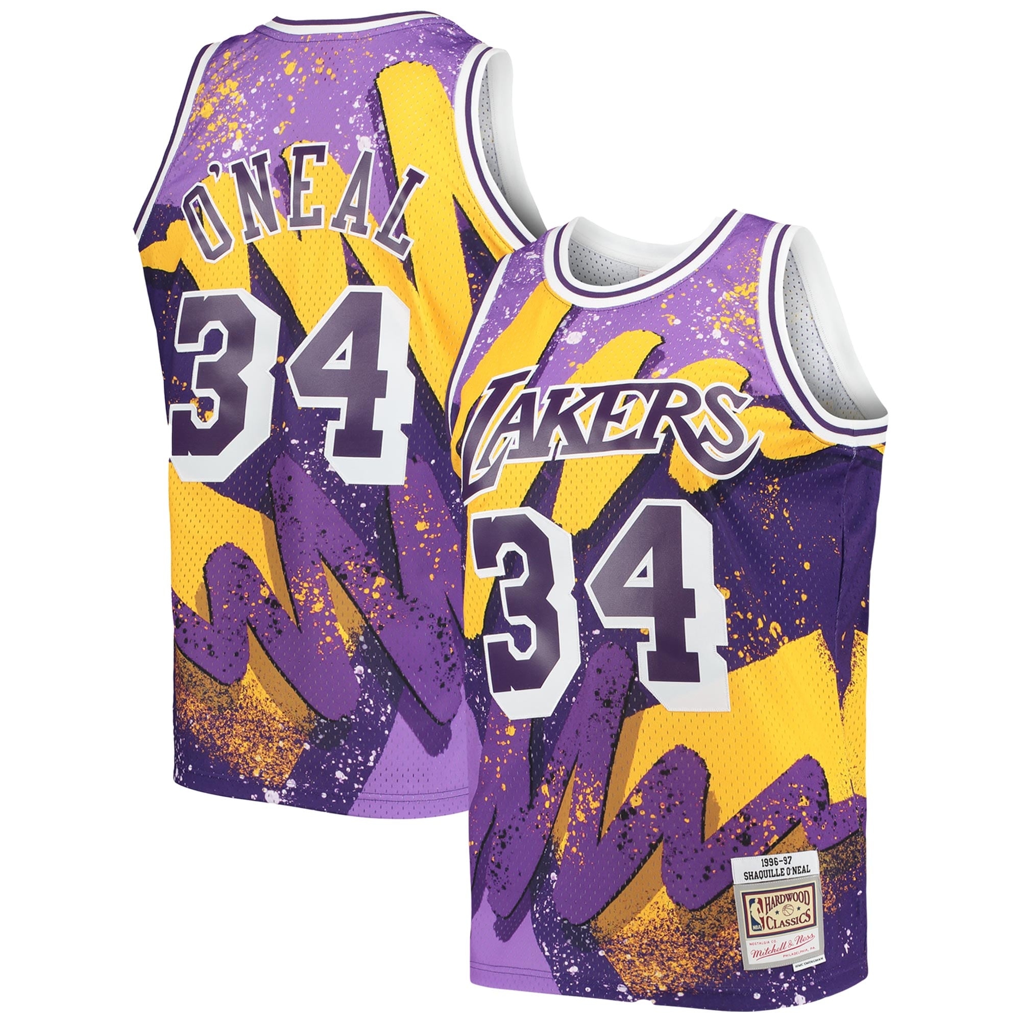 Shaquille O'Neal Los Angeles Lakers Mitchell & Ness Hardwood Classics 1996\/97 Hyper Hoops Swingman Jersey - Purple cheap jerseys for sale - CheapJerseys.Shop
