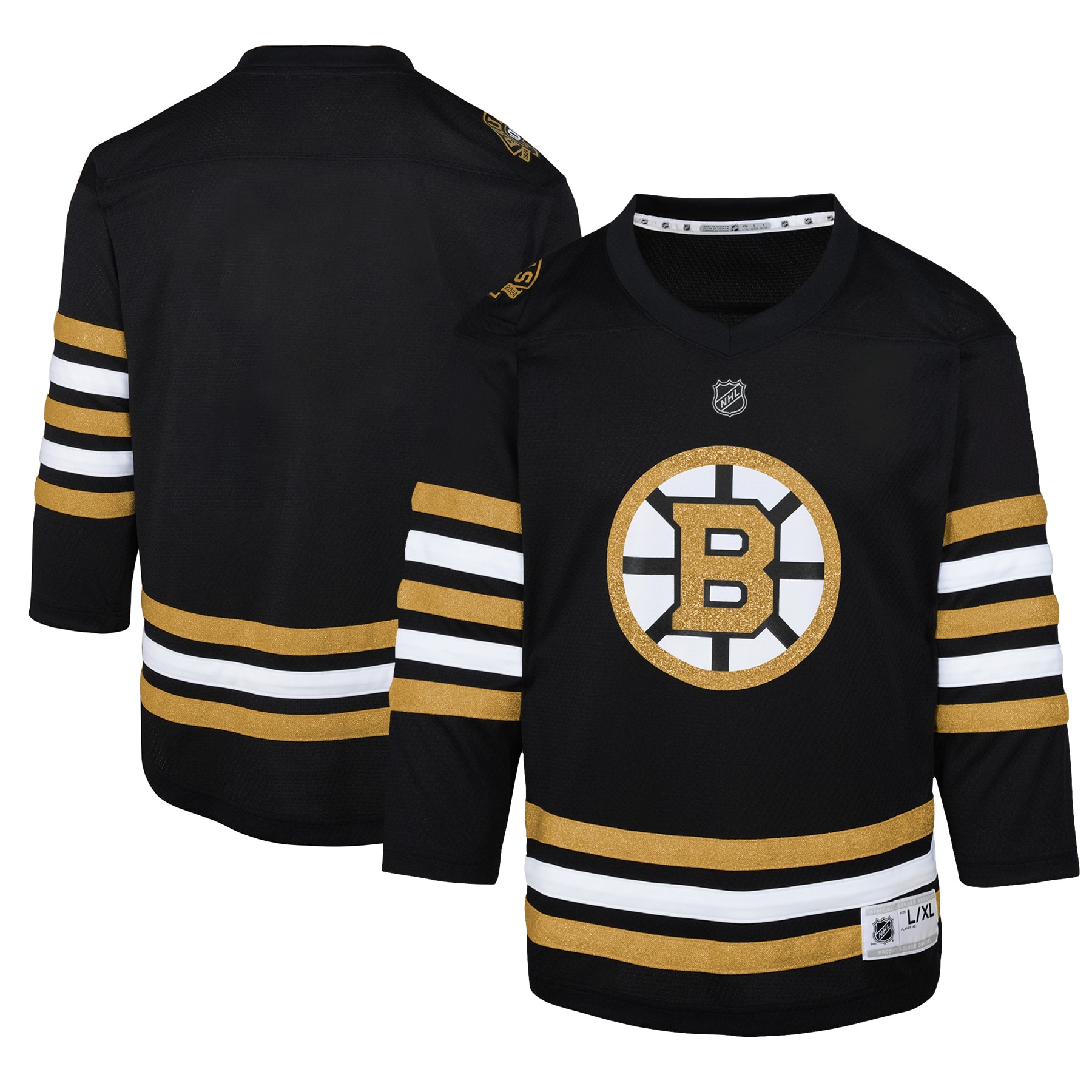 Boston Bruins Youth 100th Anniversary Replica Jersey - Black cheap jerseys for sale - CheapJerseys.Shop