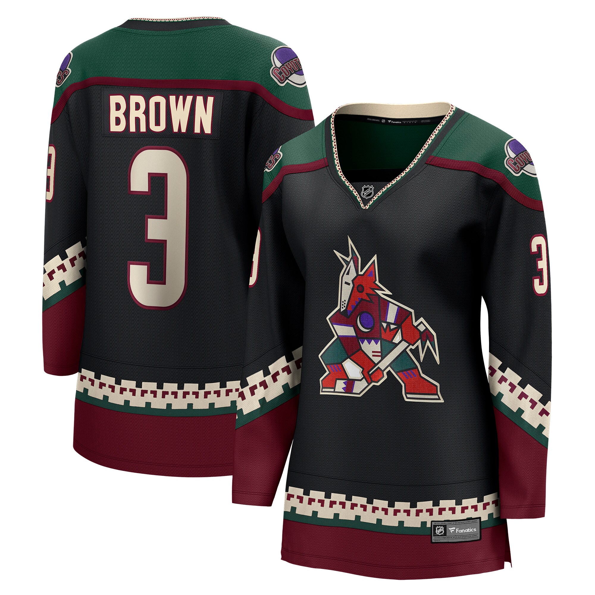Josh Brown Arizona Coyotes Fanatics Women's Home Breakaway Player Jersey - Black cheap jerseys for sale - CheapJerseys.Shop