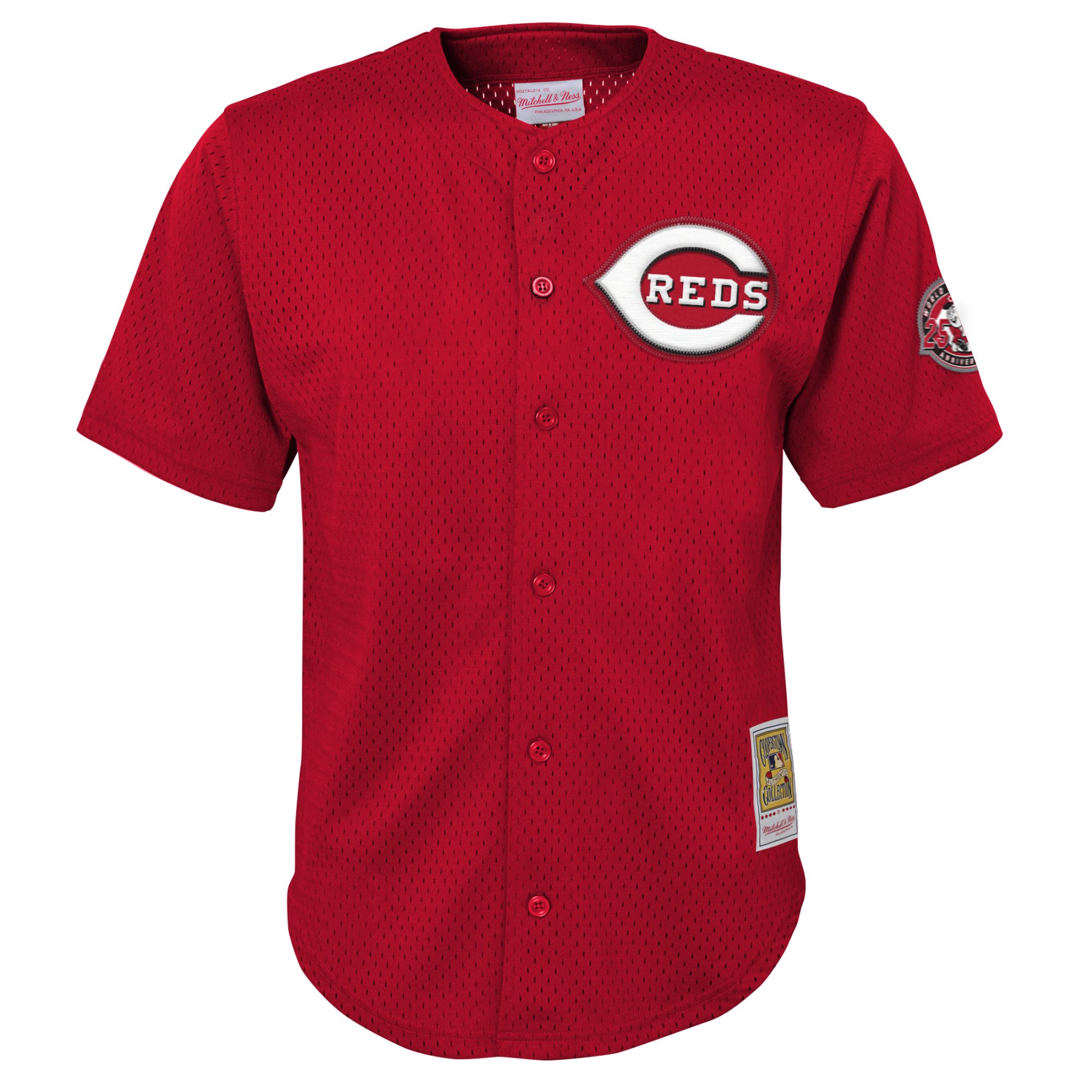 Ken Griffey Jr. Cincinnati Reds Mitchell & Ness Youth Cooperstown Collection\u00c2\u00a0Mesh Batting Practice Jersey - Red cheap jerseys for sale - CheapJerseys.Shop
