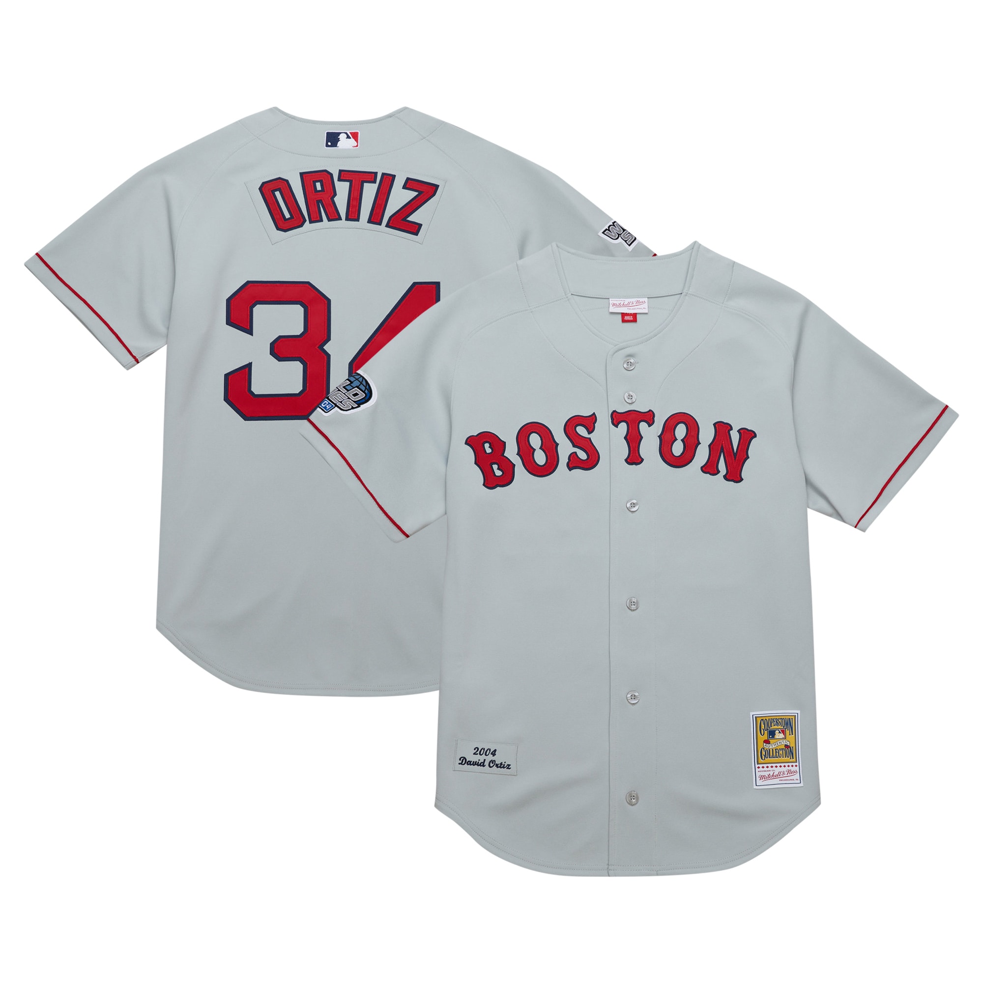 David Ortiz Boston Red Sox Mitchell & Ness 2004 Cooperstown Collection Authentic Throwback Jersey - Gray cheap jerseys for sale - CheapJerseys.Shop