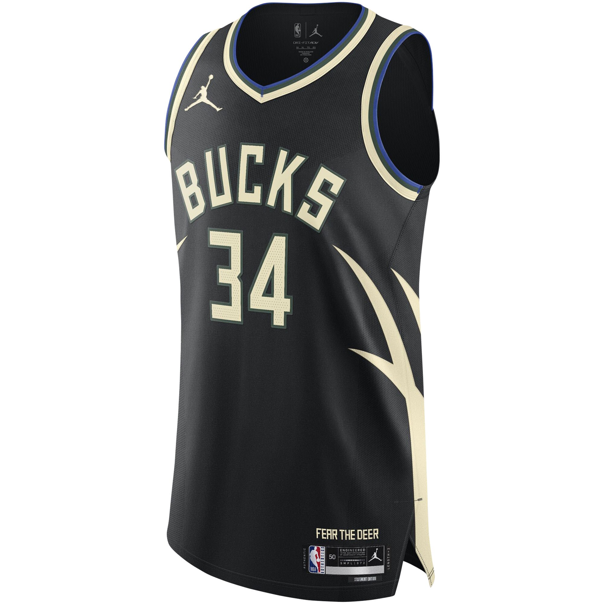 Giannis Antetokounmpo Milwaukee Bucks Jordan Brand Authentic Player Jersey - Statement Edition - Black cheap jerseys for sale - CheapJerseys.Shop