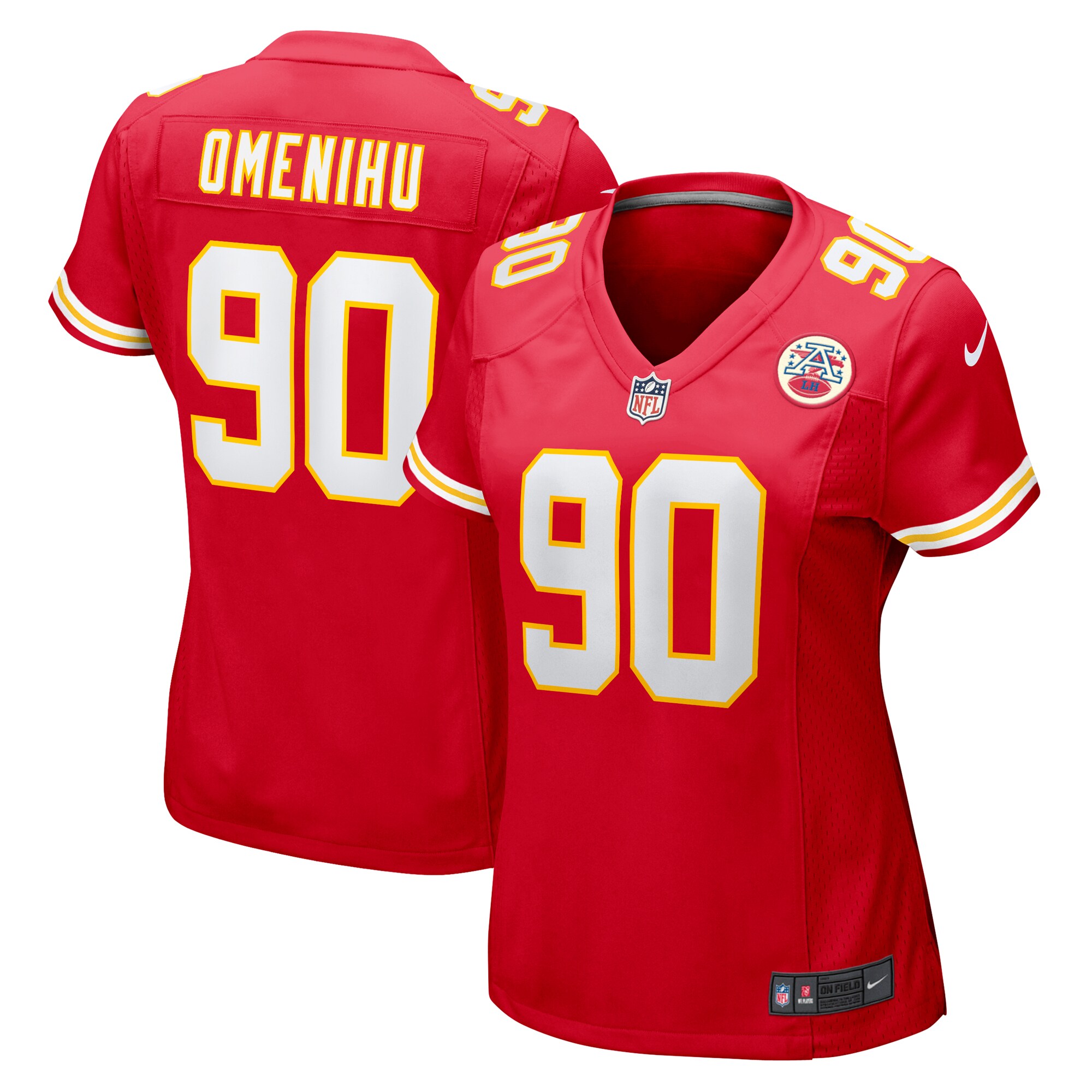 Charles Omenihu Kansas City Chiefs Women's Game Player Jersey - Red cheap jerseys for sale - CheapJerseys.Shop