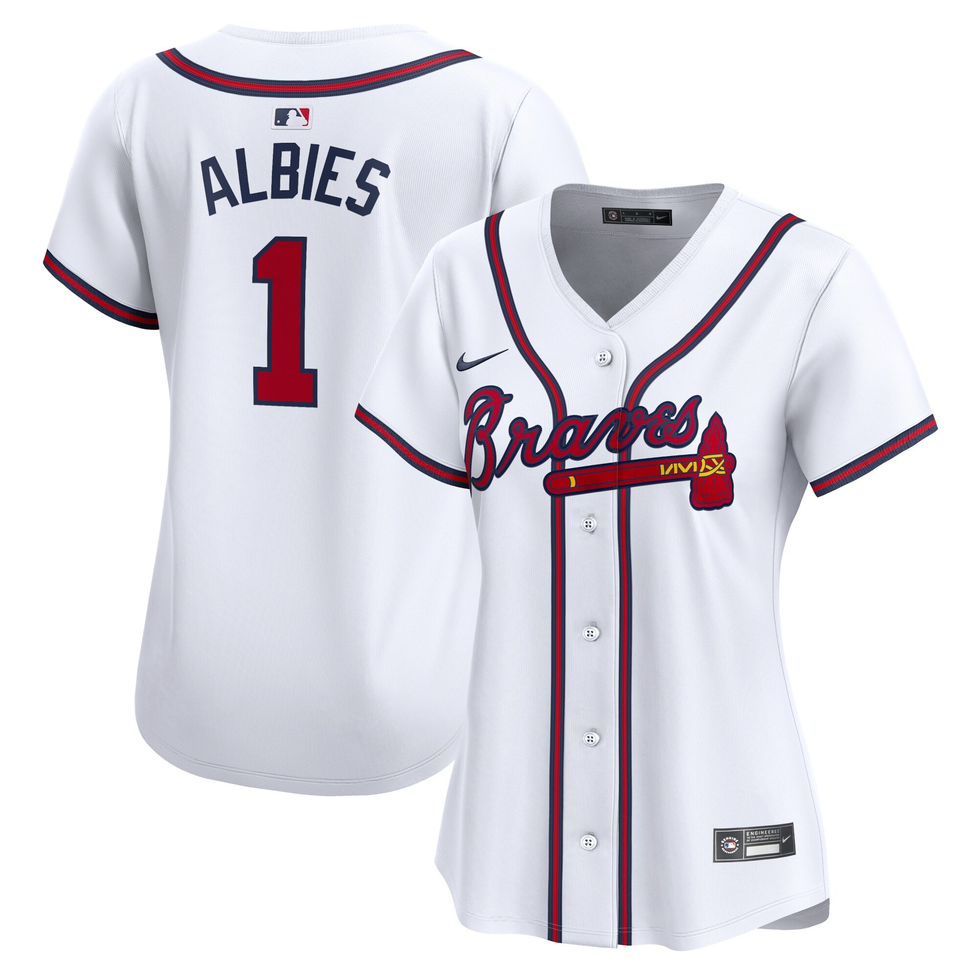 Ozzie Albies Atlanta Braves Women's Home Limited Player Jersey - White cheap jerseys for sale - CheapJerseys.Shop