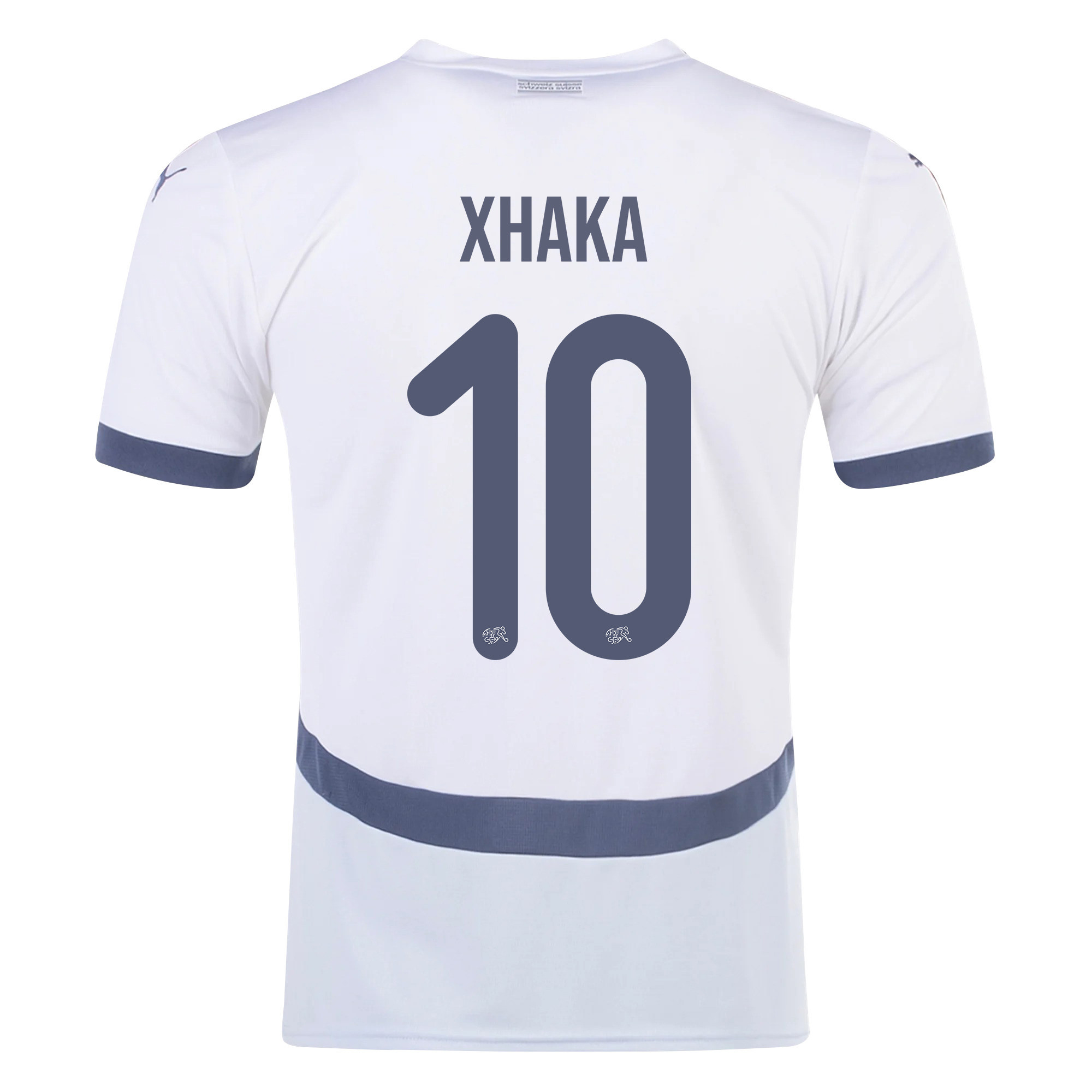 Granit Xhaka 10 Switzerland National Team 2024/25 Away Men Jersey - White cheap jerseys for sale - CheapJerseys.Shop