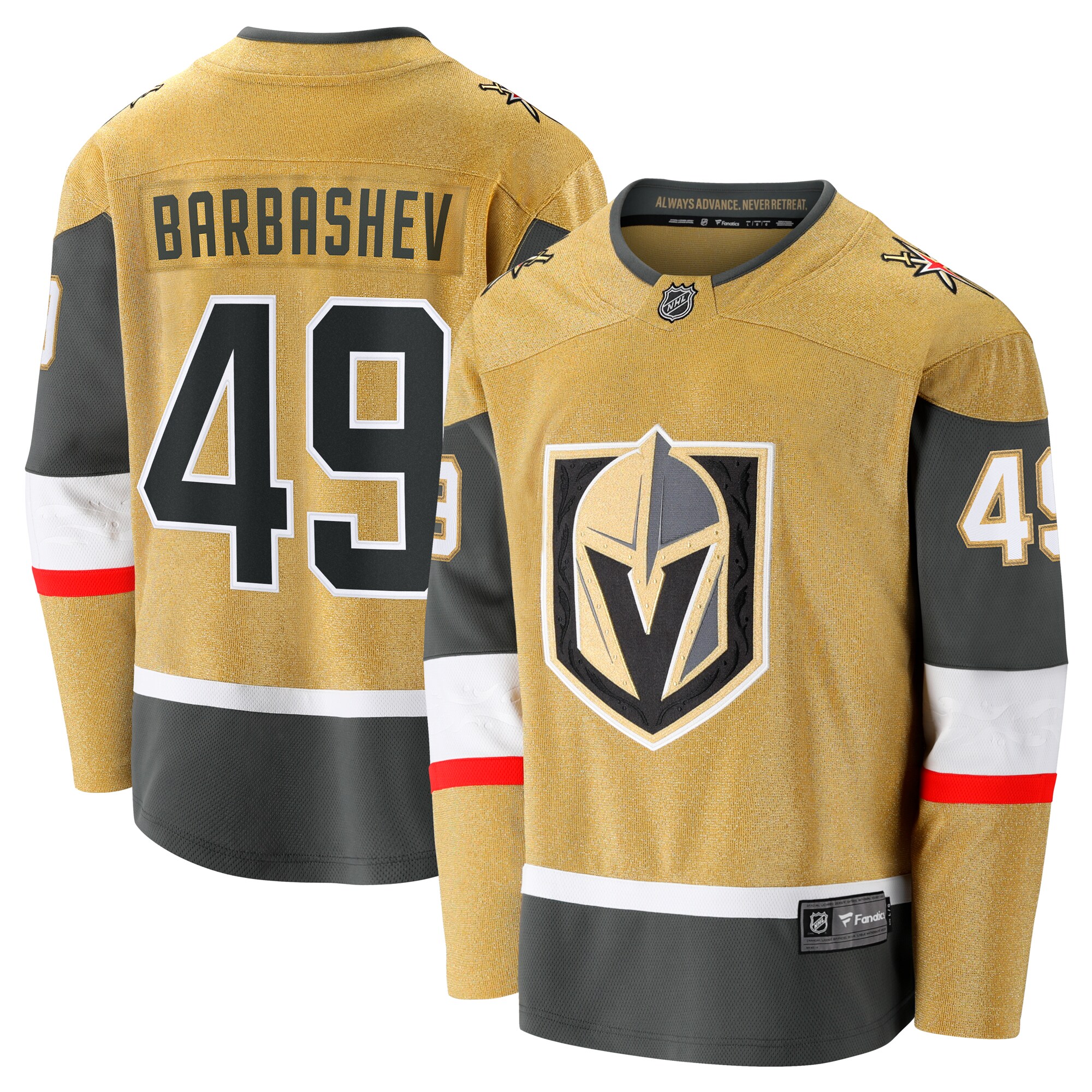 Ivan Barbashev Vegas Golden Knights Fanatics Home Breakaway Jersey - Gold cheap jerseys for sale - CheapJerseys.Shop