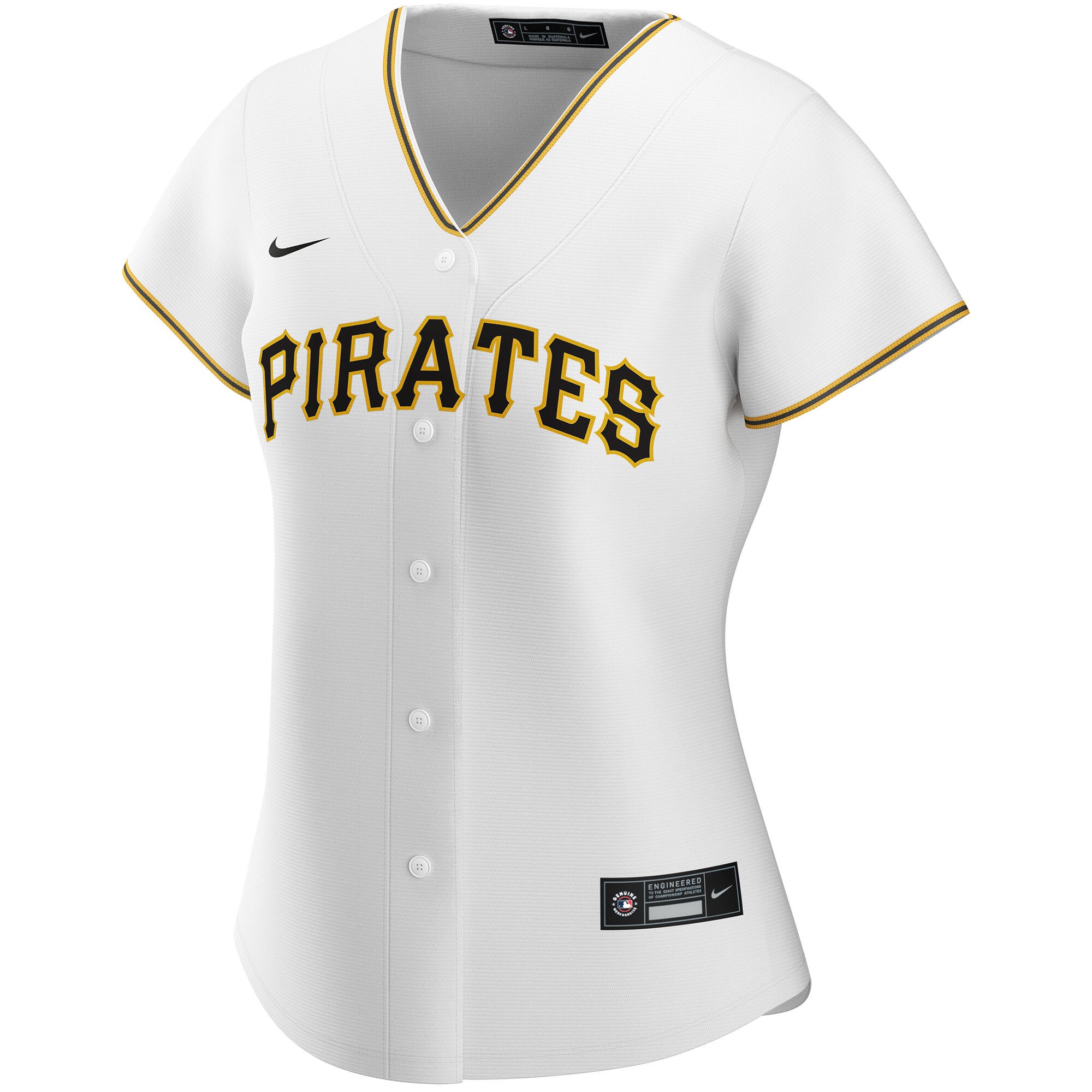 Pittsburgh Pirates Women's Home Replica Custom Jersey - White cheap jerseys for sale - CheapJerseys.Shop
