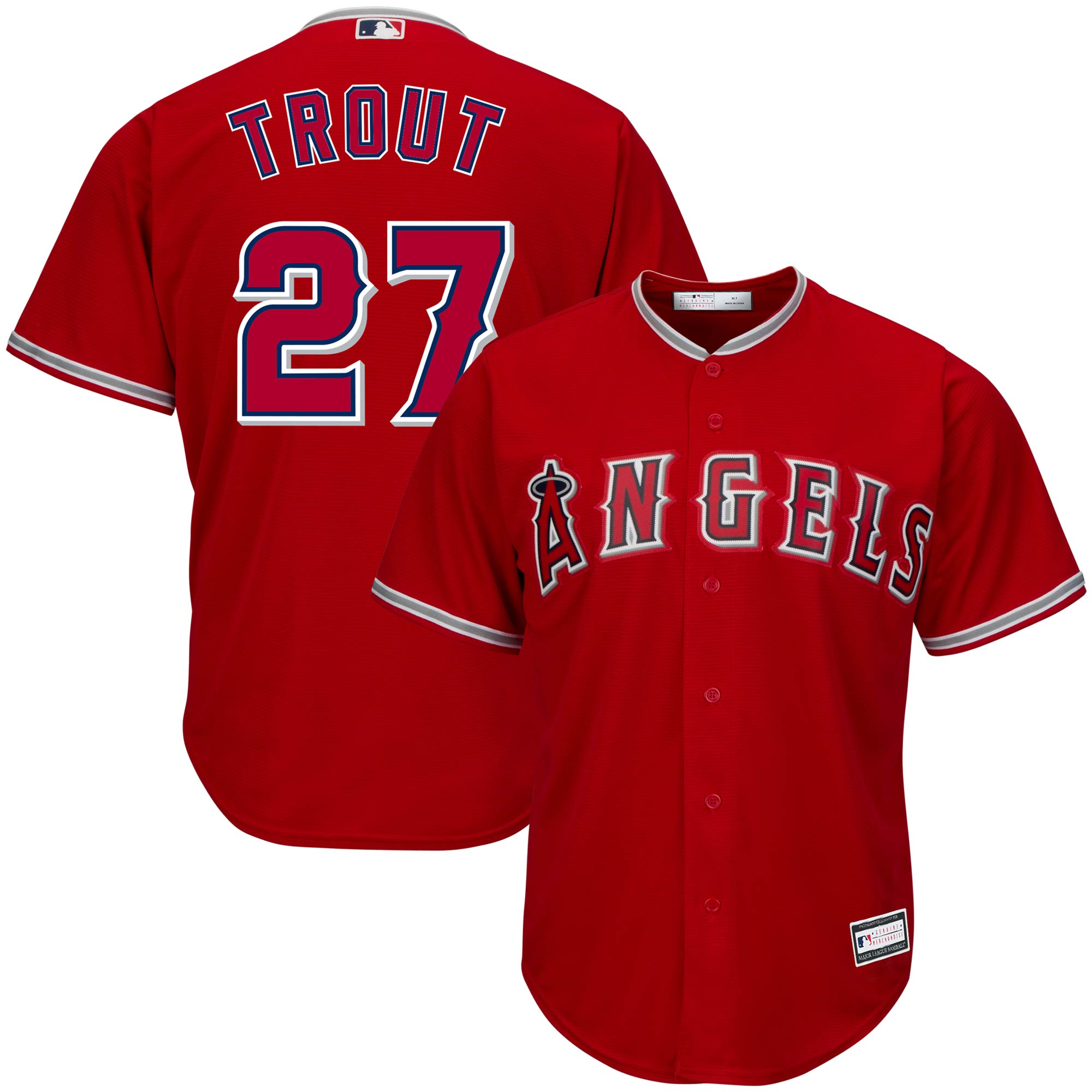 Mike Trout Los Angeles Angels Big & Tall Replica Player Jersey - Red cheap jerseys for sale - CheapJerseys.Shop