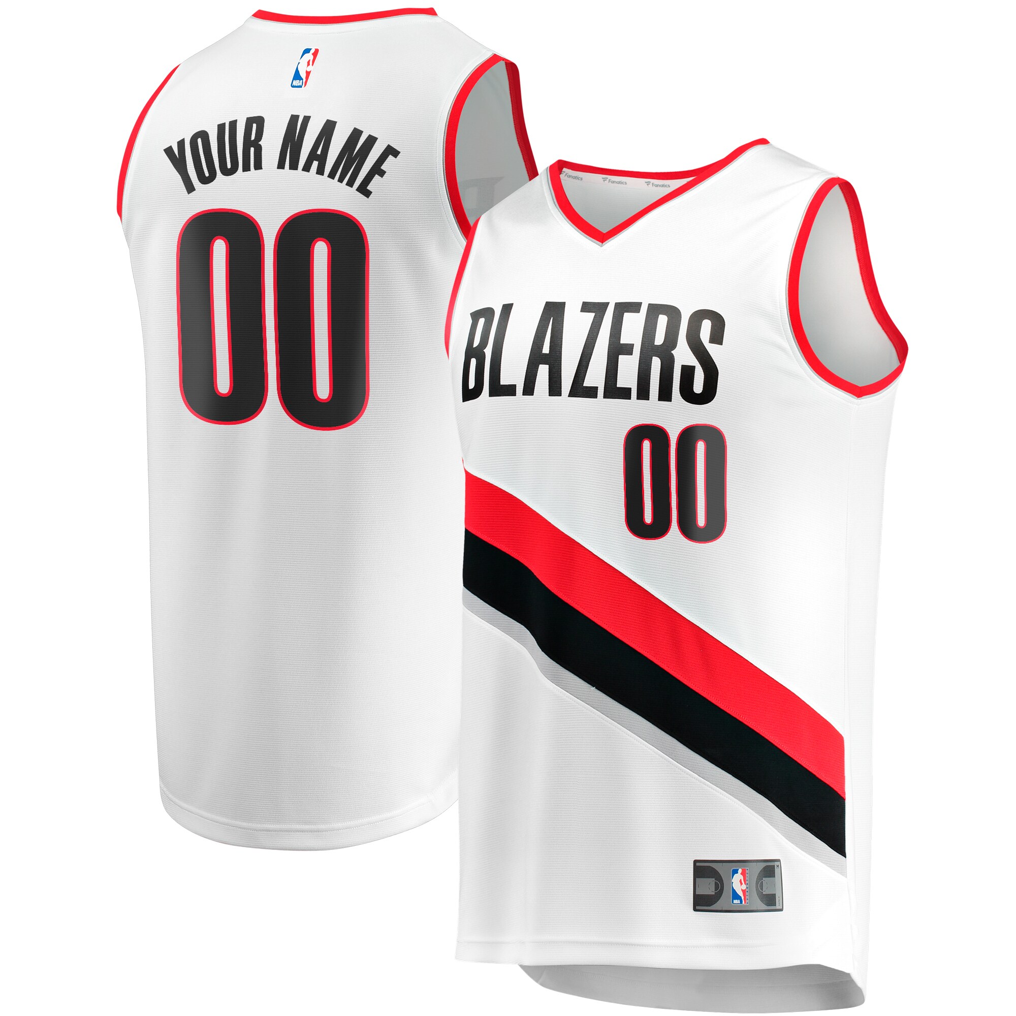 Portland Trail Blazers Fanatics Fast Break Custom Replica Jersey - Association Edition - White cheap jerseys for sale - CheapJerseys.Shop
