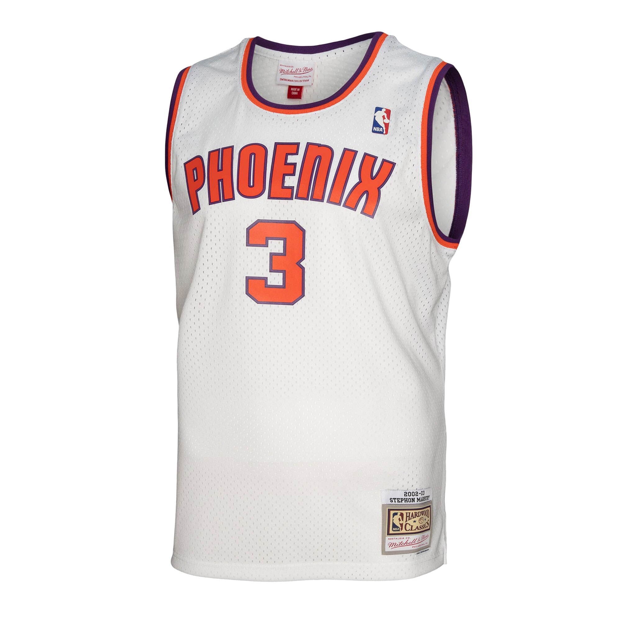 Stephon Marbury Phoenix Suns Mitchell & Ness 2001\/02 Hardwood Classics Swingman Jersey - White cheap jerseys for sale - CheapJerseys.Shop
