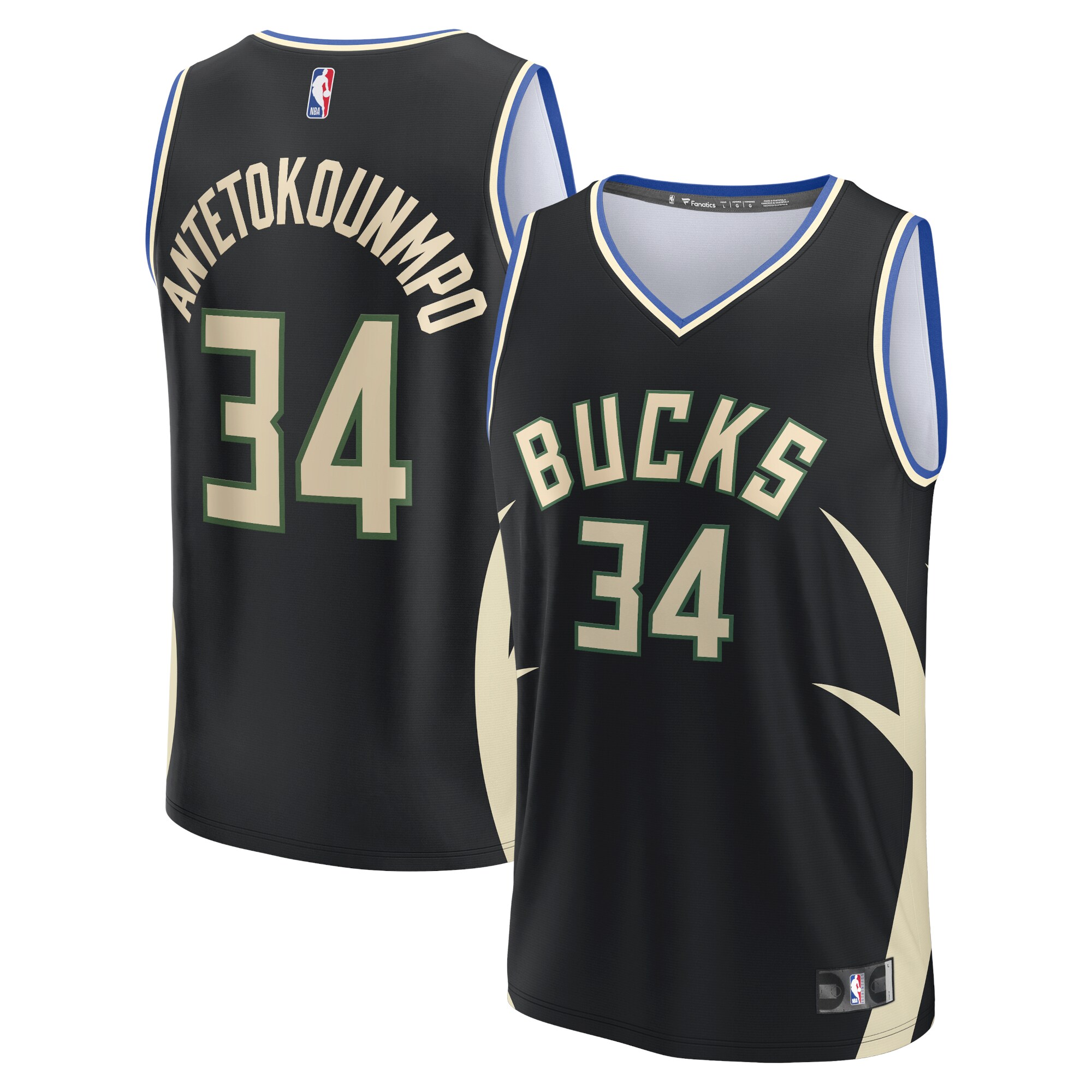 Giannis Antetokounmpo Milwaukee Bucks Fanatics Fast Break Replica Player Jersey - Statement Edition - Black cheap jerseys for sale - CheapJerseys.Shop