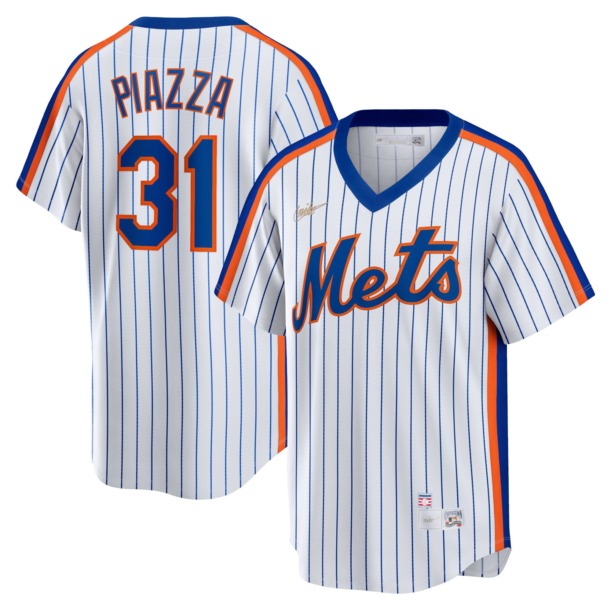 Mike Piazza New York Mets Home Cooperstown Collection Player Jersey - White cheap jerseys for sale - CheapJerseys.Shop