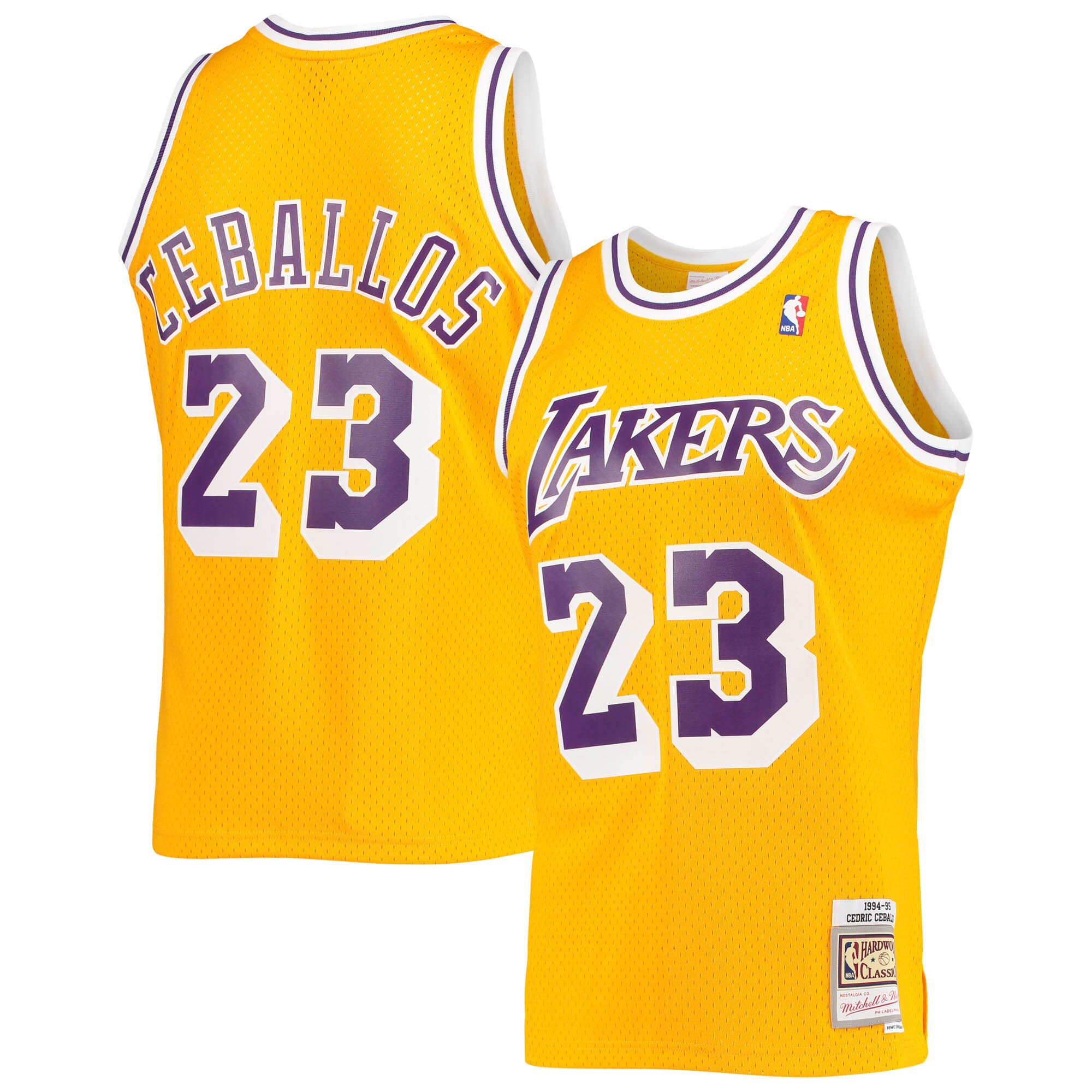 Cedric Ceballos Los Angeles Lakers Mitchell & Ness 1994\/95 Hardwood Classics Swingman Jersey - Gold cheap jerseys for sale - CheapJerseys.Shop