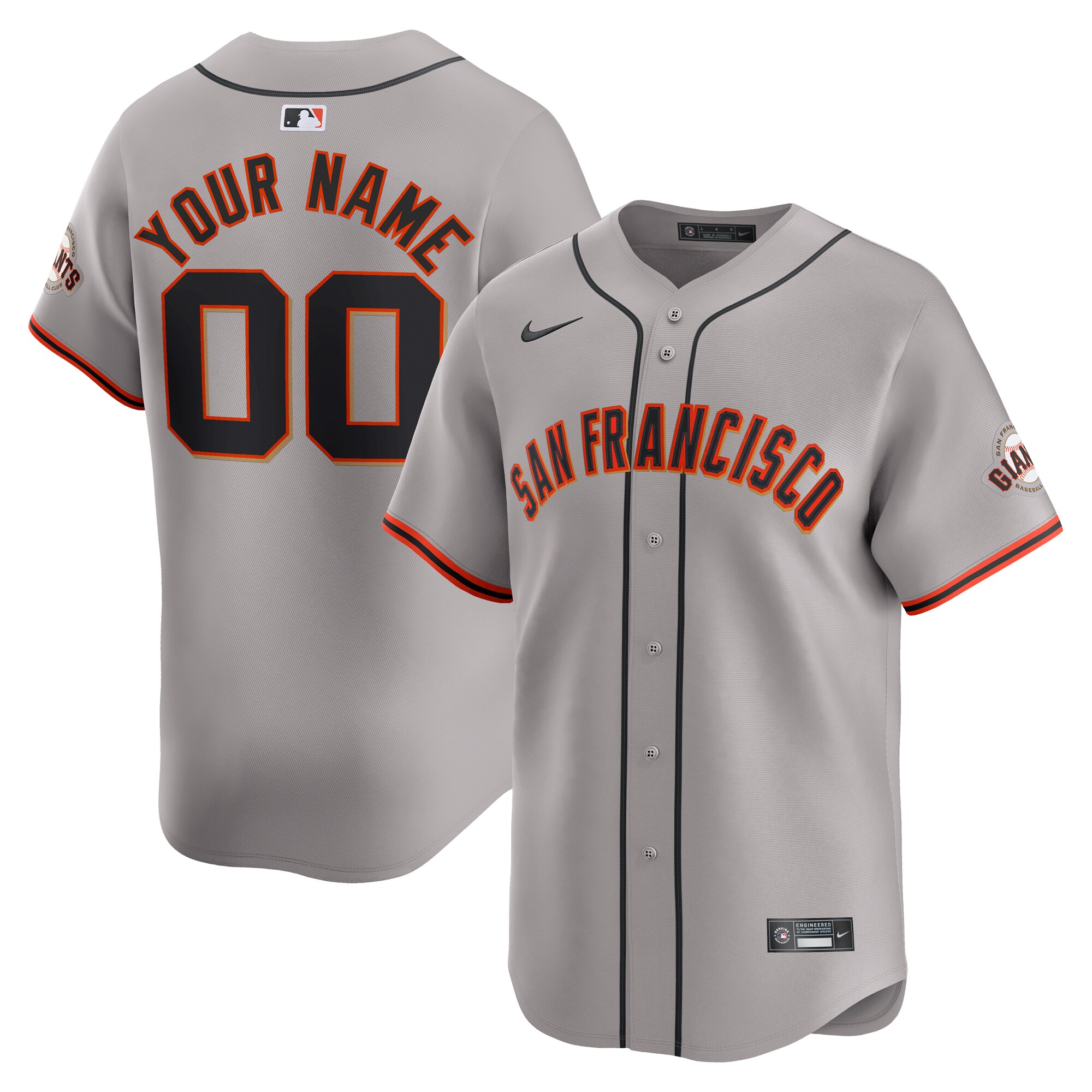 San Francisco Giants Away Limited Custom Jersey - Gray cheap jerseys for sale - CheapJerseys.Shop