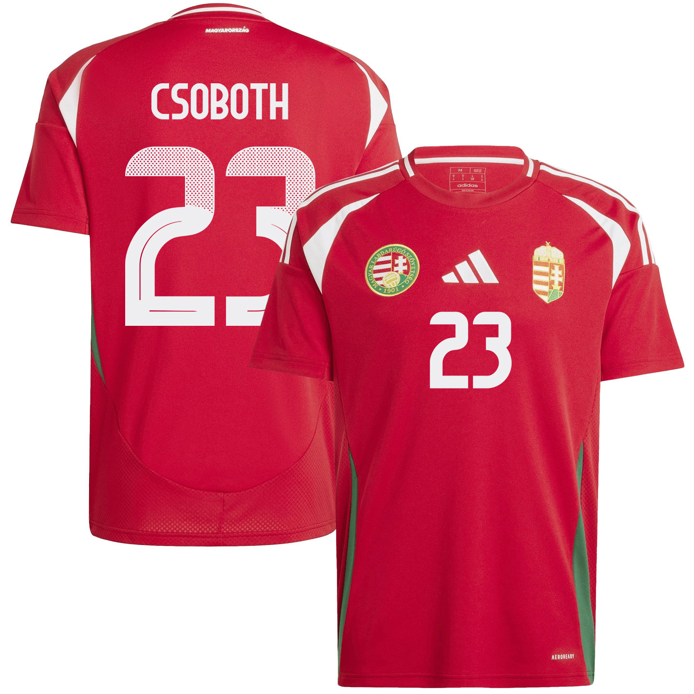 Kevin Csoboth 23 Hungary National Team 2024/25 Home Men Jersey - Red cheap jerseys for sale - CheapJerseys.Shop