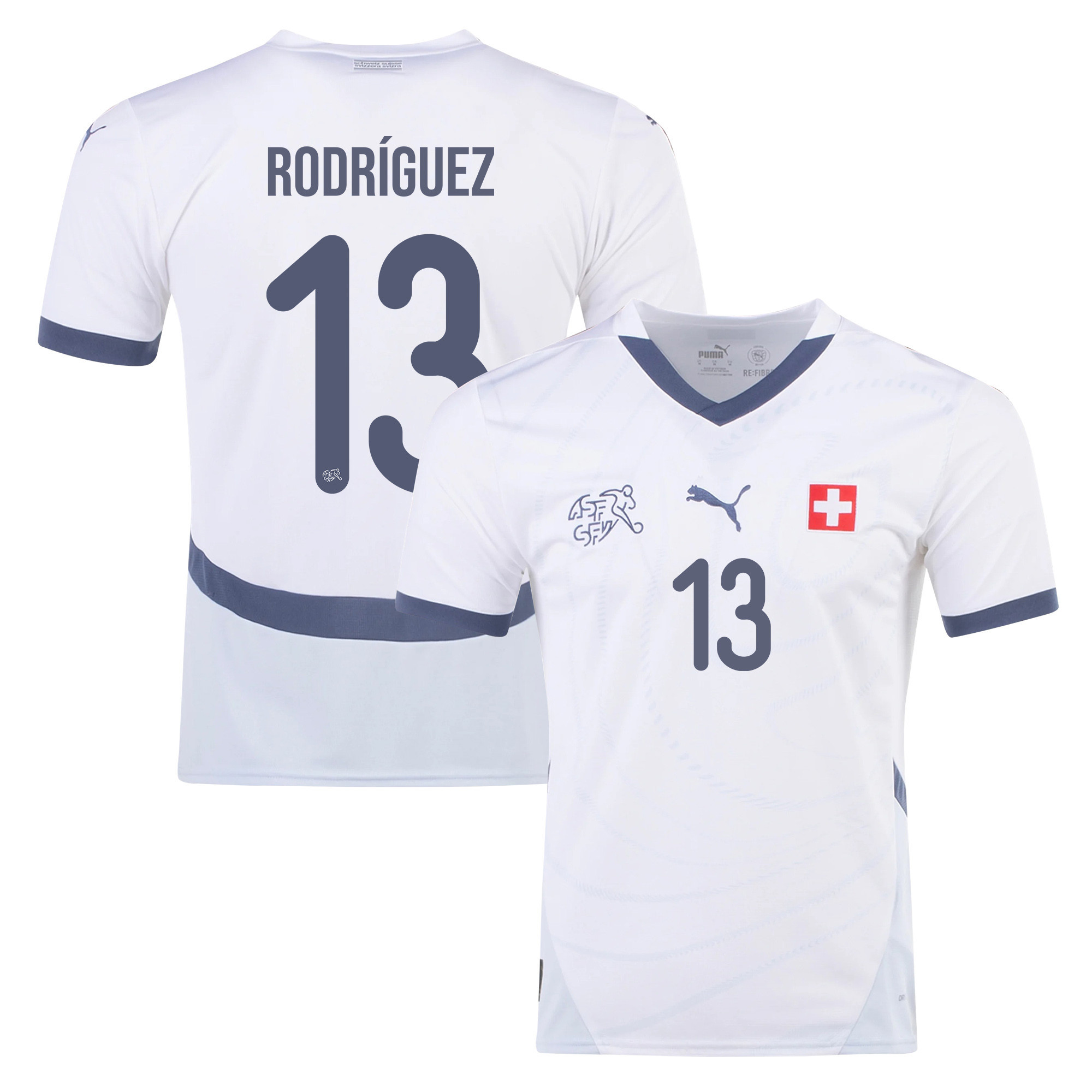 Ricardo Rodríguez 13 Switzerland National Team 2024/25 Away Men Jersey - White cheap jerseys for sale - CheapJerseys.Shop