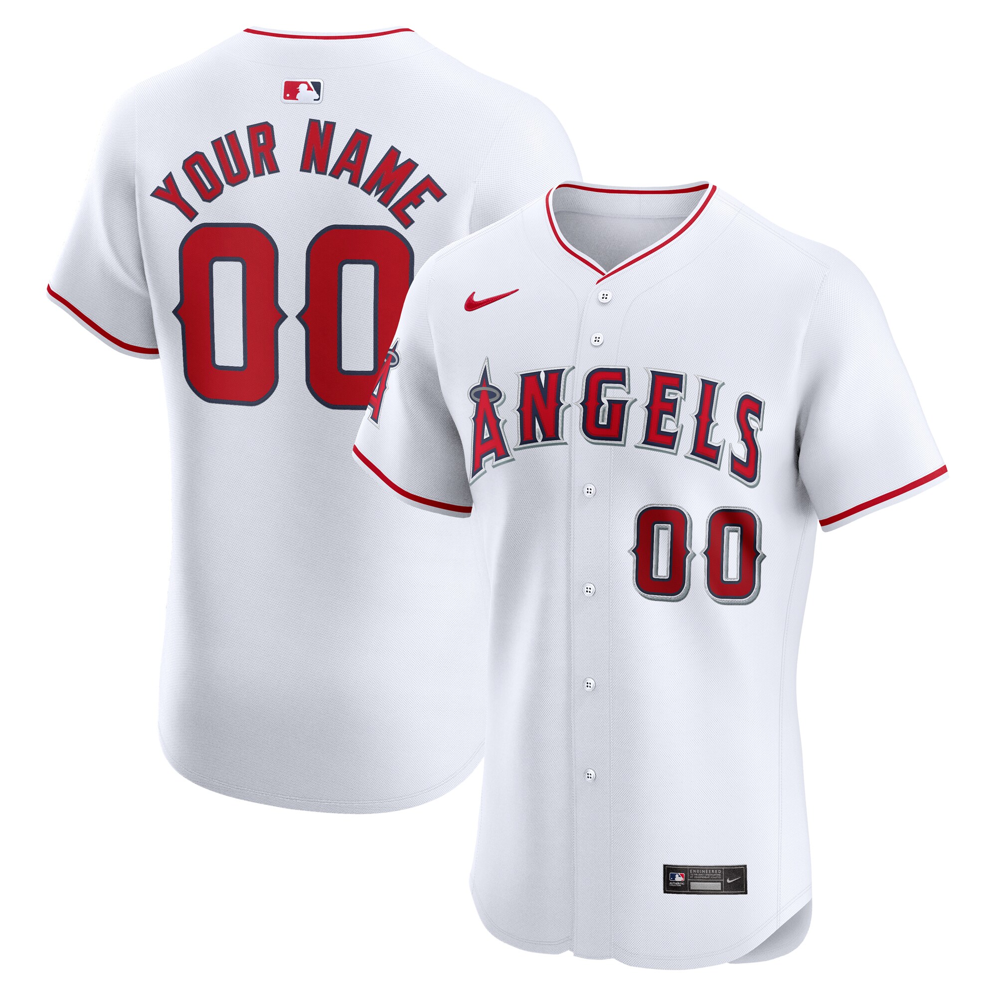 Los Angeles Angels Home Elite Custom Jersey - White cheap jerseys for sale - CheapJerseys.Shop