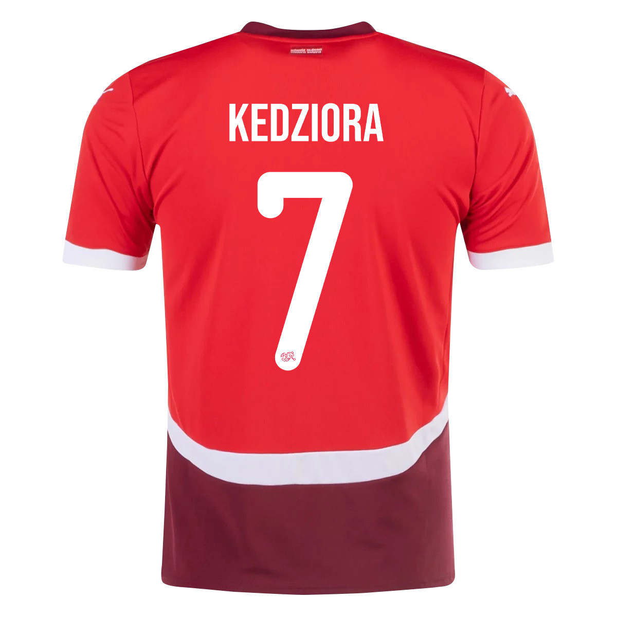 Michael Lang 7 Switzerland National Team 2024/25 Home Men Jersey - Red cheap jerseys for sale - CheapJerseys.Shop