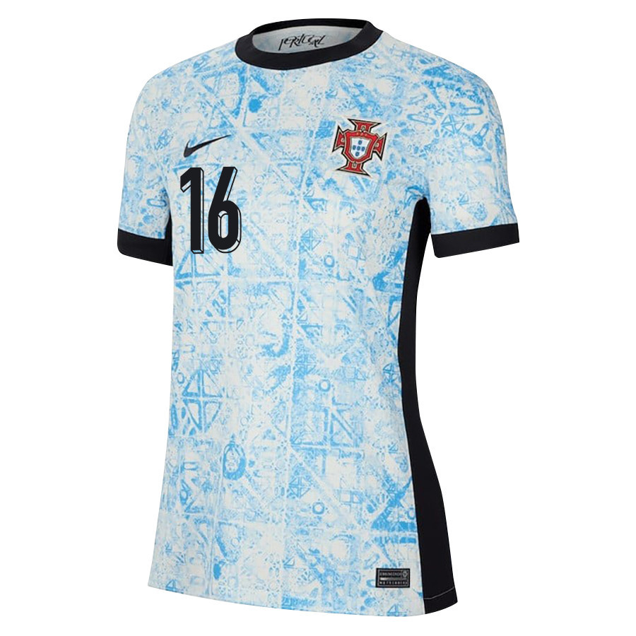 Otávio 16 Portugal National Team 2024/25 Away WOMEN Jersey - Cream/Blue cheap jerseys for sale - CheapJerseys.Shop