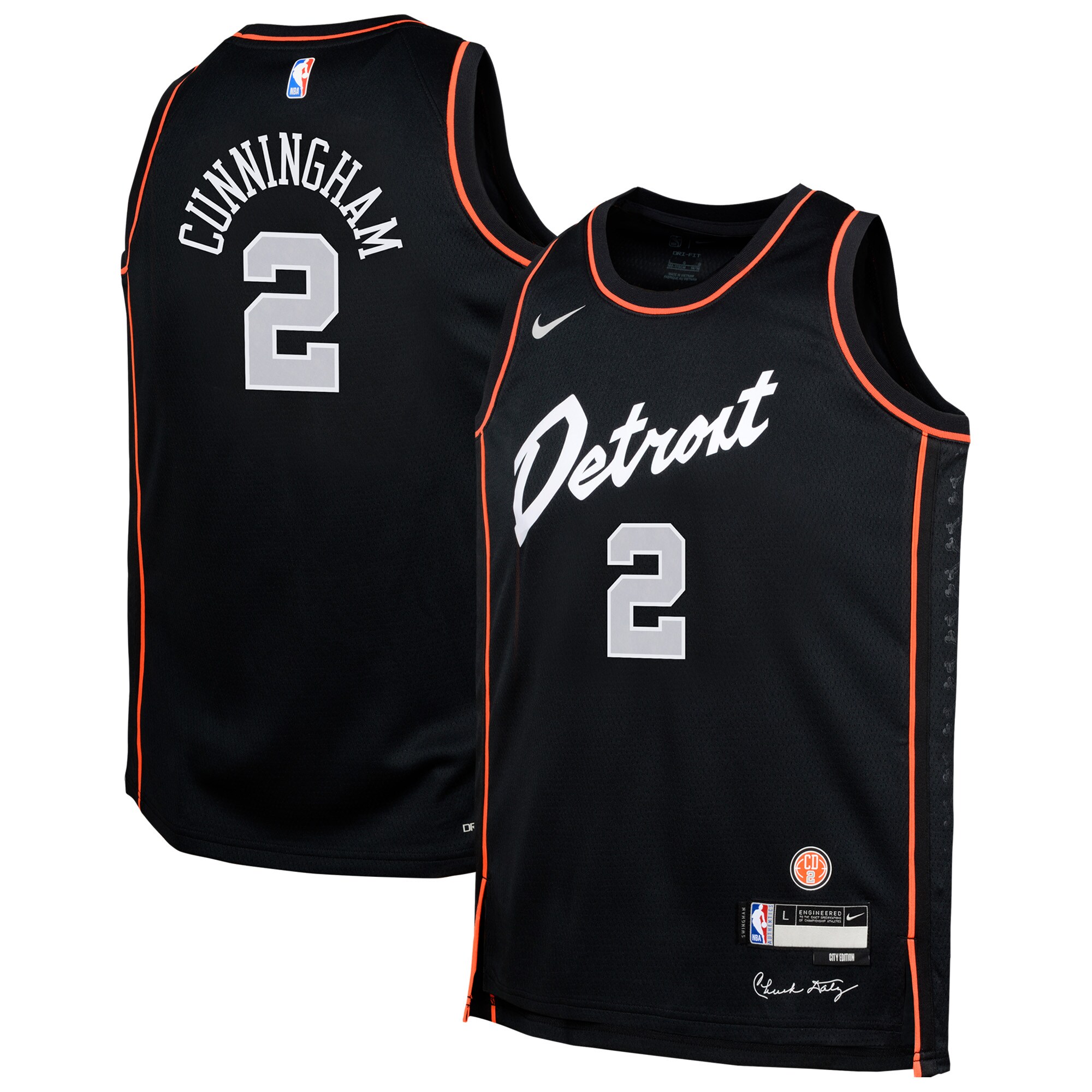 Cade Cunningham Detroit Pistons Youth Swingman Replica Jersey - City Edition - Black cheap jerseys for sale - CheapJerseys.Shop