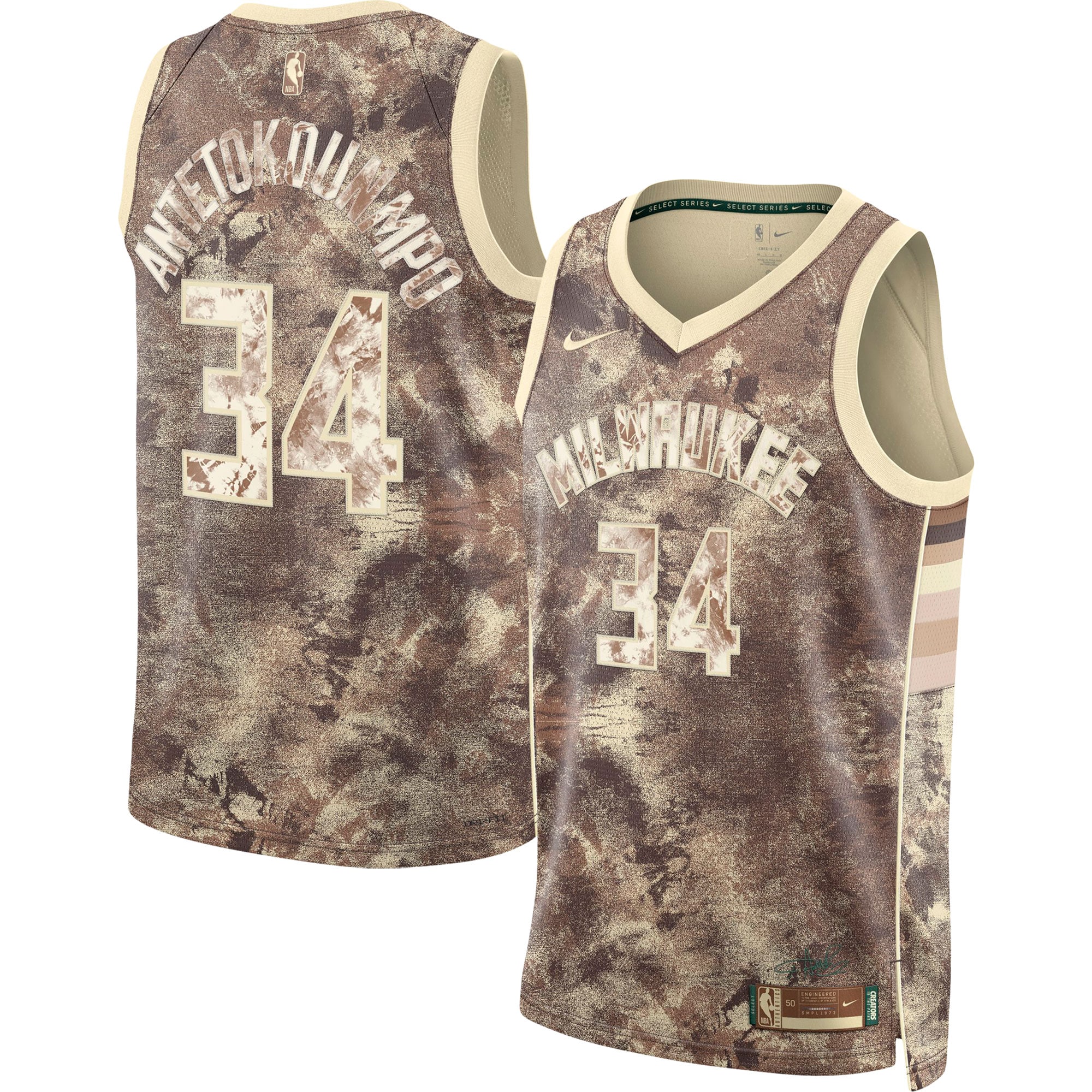 Giannis Antetokounmpo Milwaukee Bucks Unisex Select Series Swingman Jersey - Brown cheap jerseys for sale - CheapJerseys.Shop