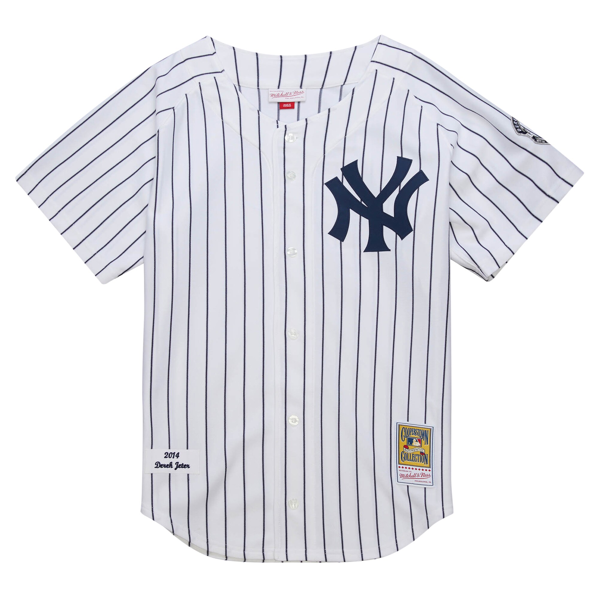 Derek Jeter New York Yankees Mitchell & Ness 2014 Cooperstown Collection Authentic Throwback Jersey - White cheap jerseys for sale - CheapJerseys.Shop