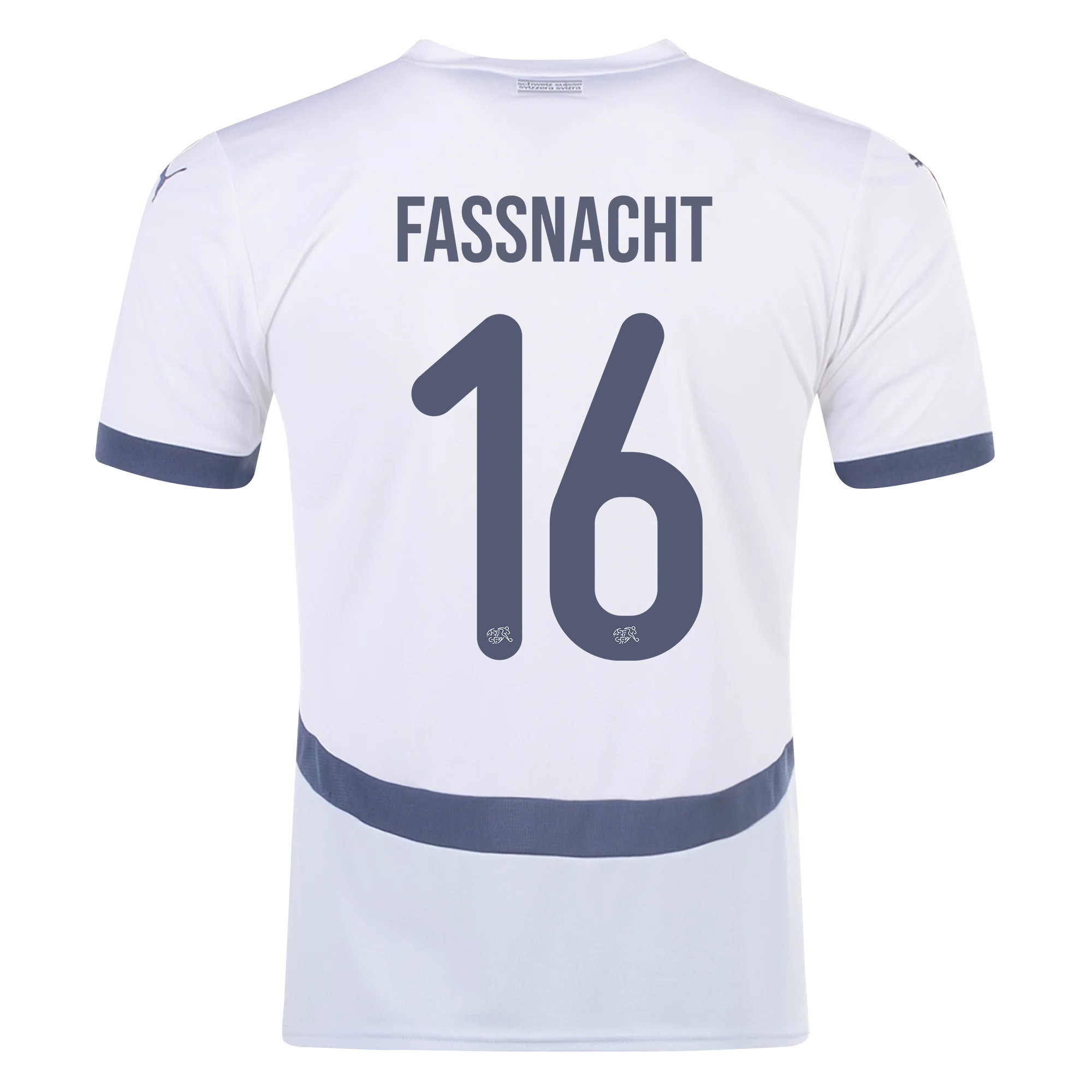 Christian Fassnacht 16 Switzerland National Team 2024/25 Away Men Jersey - White cheap jerseys for sale - CheapJerseys.Shop
