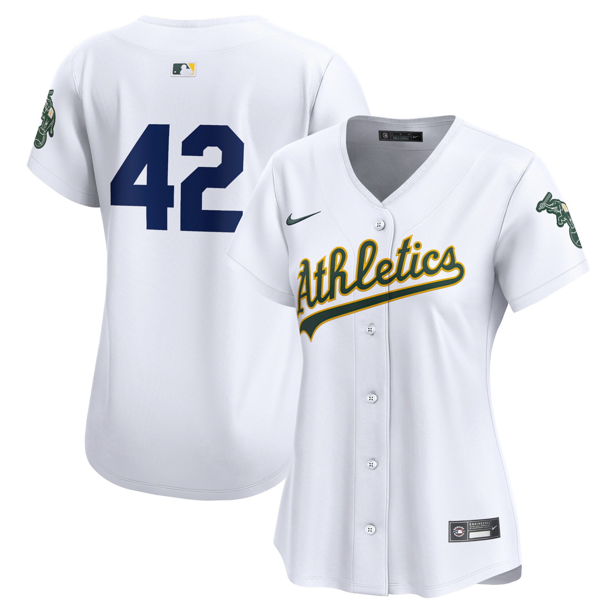 Oakland Athletics Women's 2024 Jackie Robinson Day Home Limited Jersey\u00c2\u00a0\u00e2\u20ac\u201c White cheap jerseys for sale - CheapJerseys.Shop