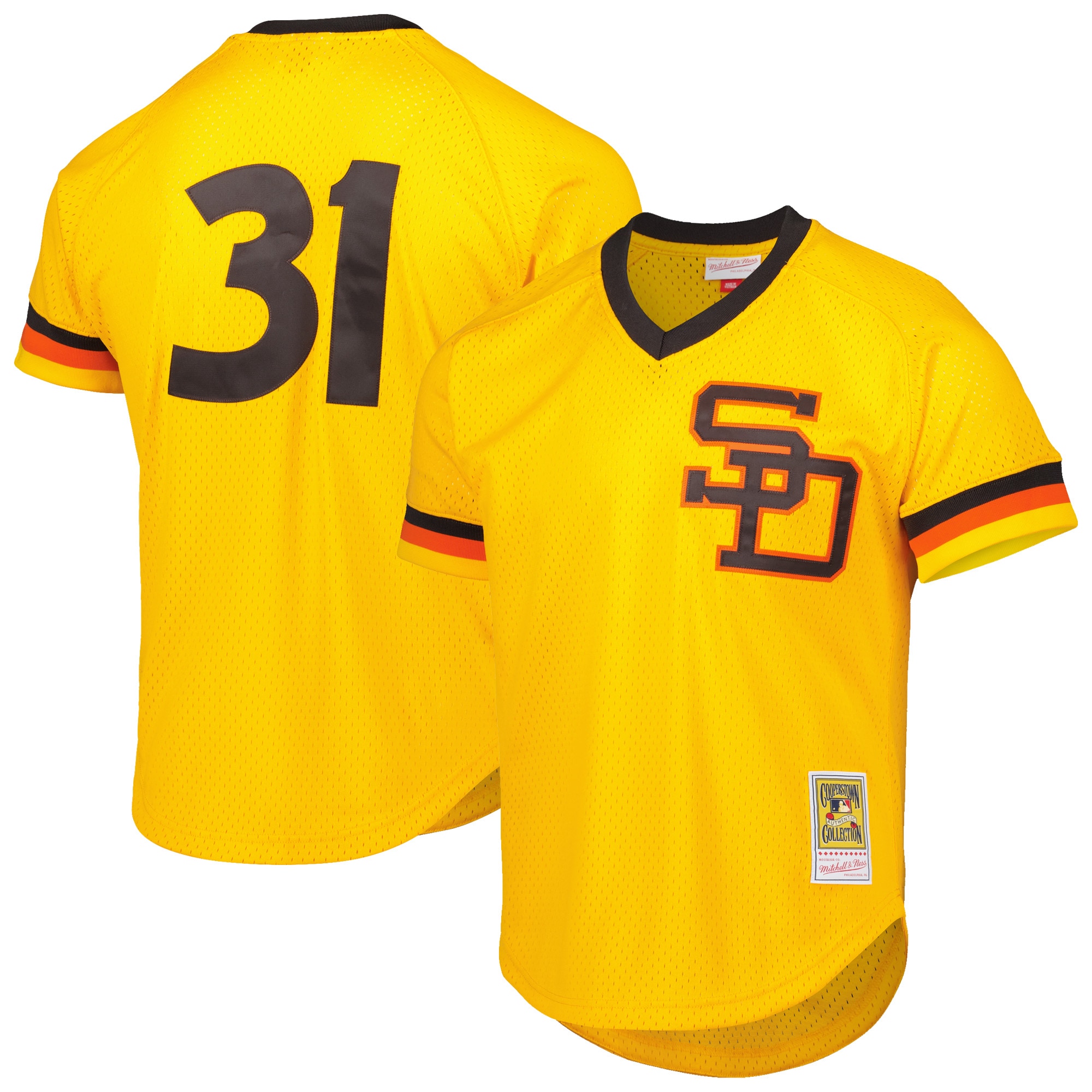 Dave Winfield San Diego Padres Mitchell & Ness Cooperstown Collection Mesh Batting Practice Jersey - Gold cheap jerseys for sale - CheapJerseys.Shop