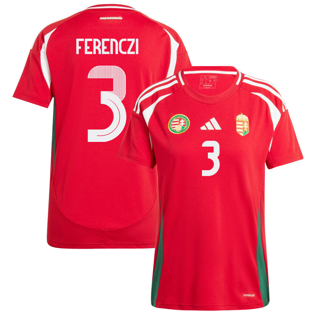 János Ferenczi 3 Hungary National Team 2024/25 Home WOMEN Jersey - Red cheap jerseys for sale - CheapJerseys.Shop