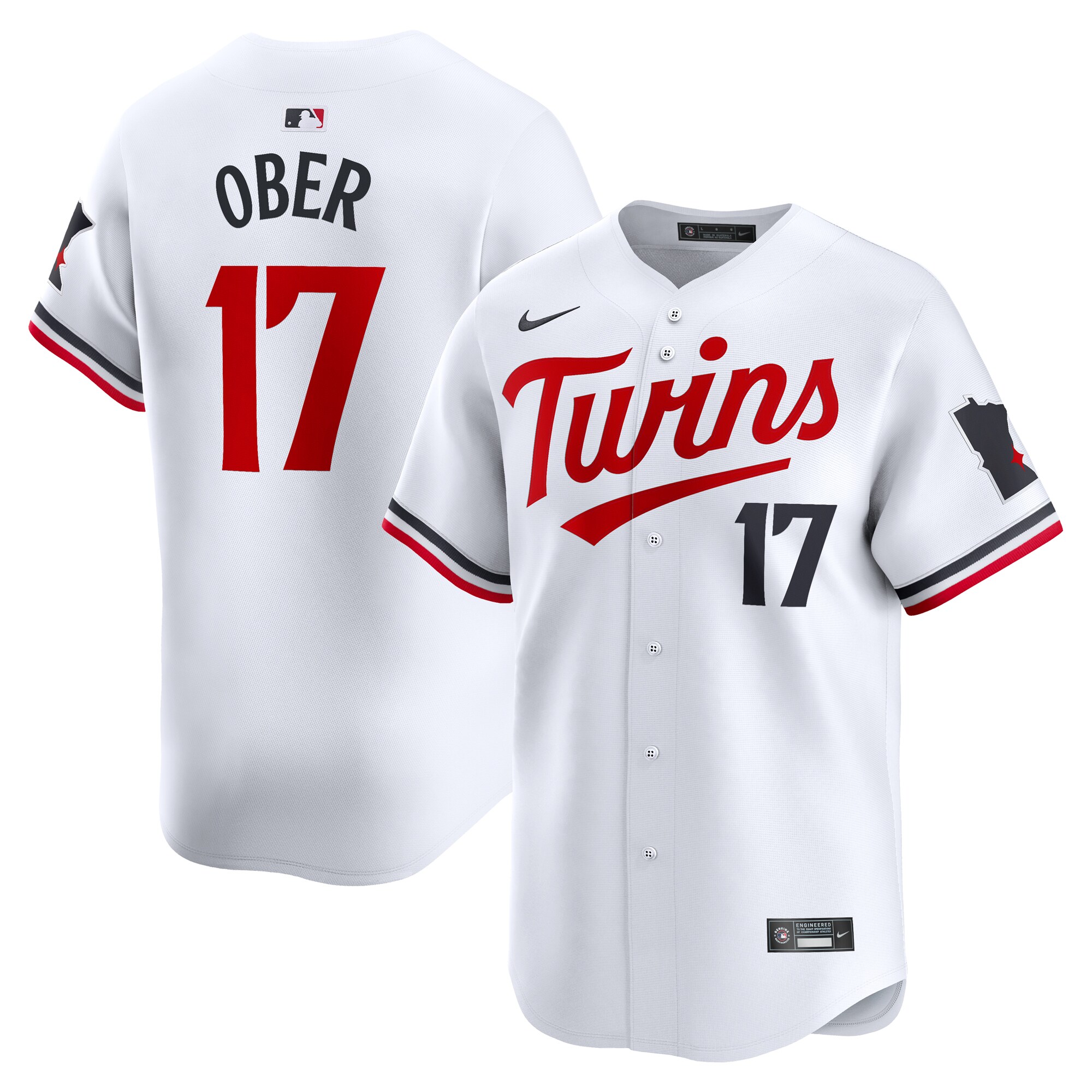 Bailey Ober Minnesota Twins Home Limited Player Jersey - White cheap jerseys for sale - CheapJerseys.Shop