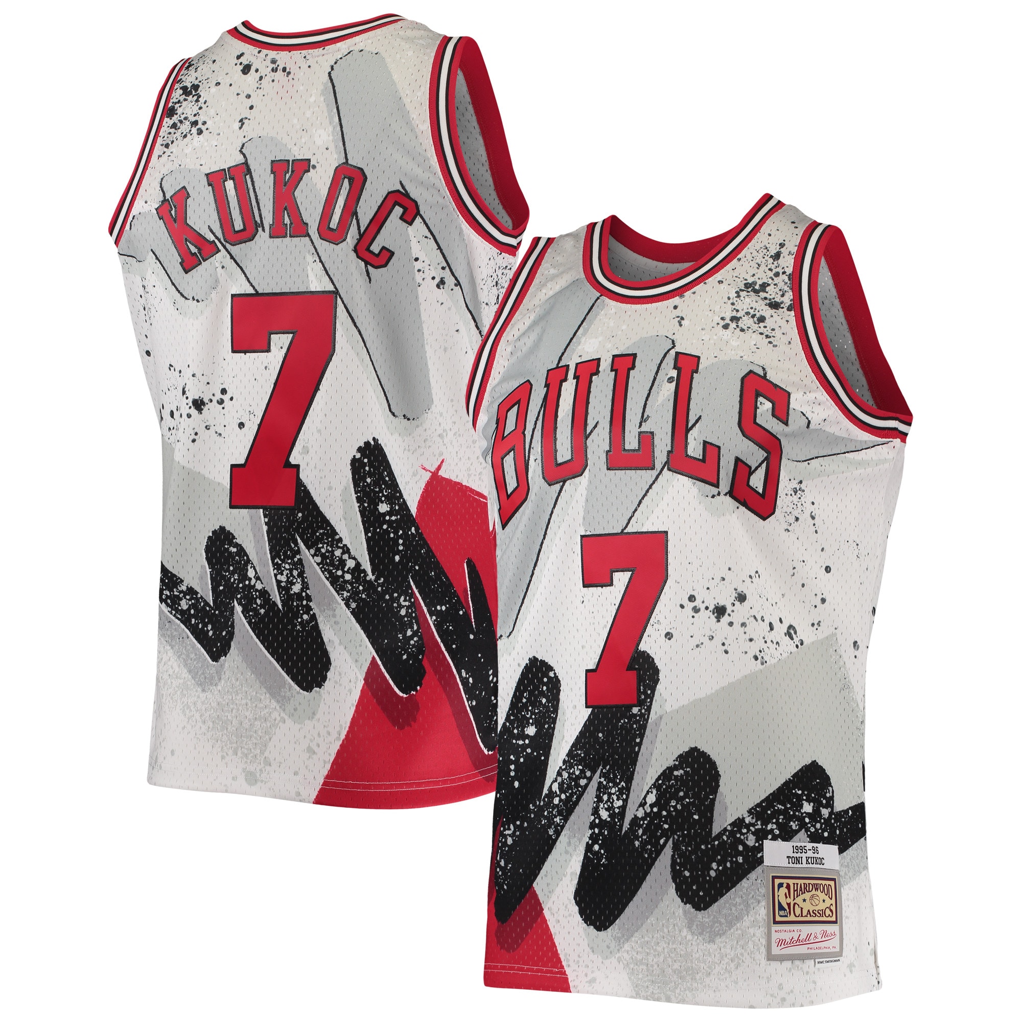 Toni Kukoc Chicago Bulls Mitchell & Ness Hardwood Classics 1995\/96 Hyper Hoops Swingman Jersey - White cheap jerseys for sale - CheapJerseys.Shop