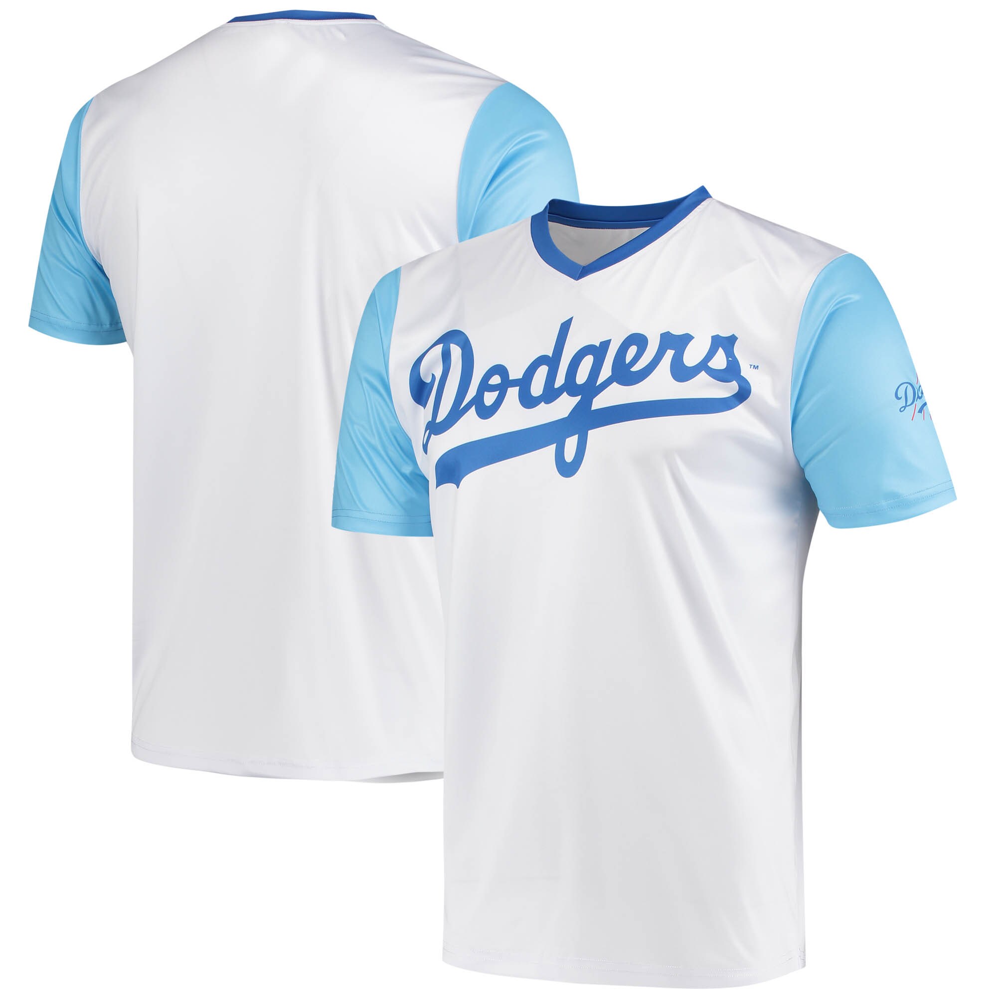 Los Angeles Dodgers Stitches Cooperstown Collection Wordmark V-Neck Jersey - White cheap jerseys for sale - CheapJerseys.Shop