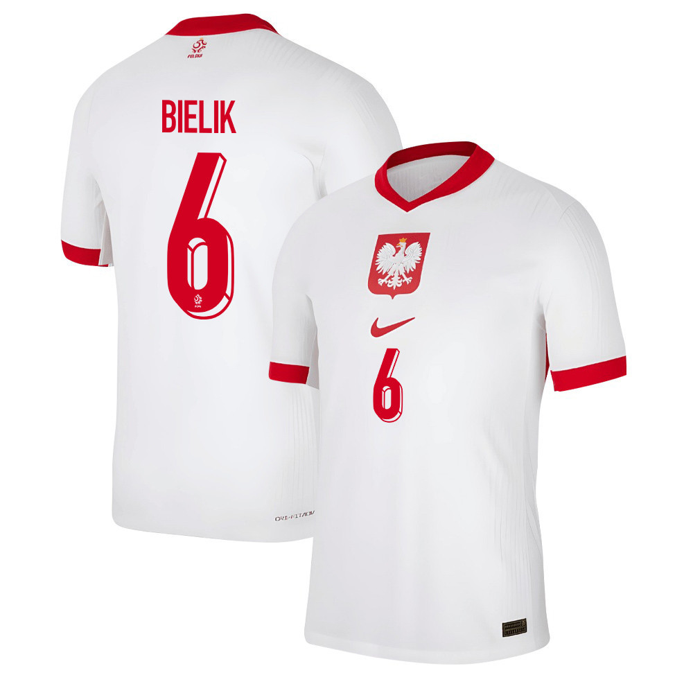 Krystian Bielik 6 Poland National Team 2024/25 Home Men Jersey - White cheap jerseys for sale - CheapJerseys.Shop