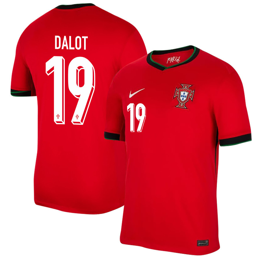 Diogo Dalot 19 Portugal National Team 2024/25 Home Men Jersey - Red cheap jerseys for sale - CheapJerseys.Shop