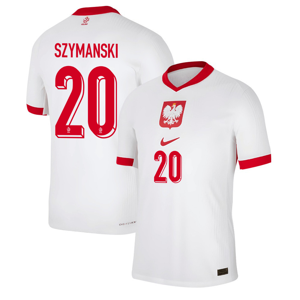 Sebastian Szymanski 20 Poland National Team 2024/25 Home Men Jersey - White cheap jerseys for sale - CheapJerseys.Shop