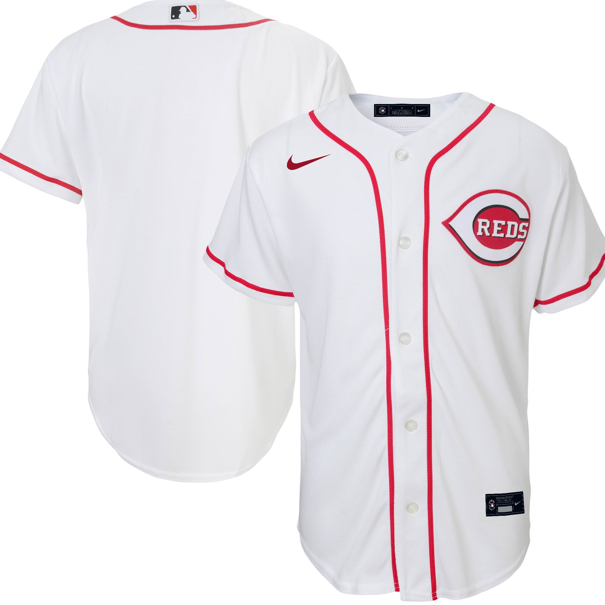 Cincinnati Reds Youth Home Replica Team Jersey - White cheap jerseys for sale - CheapJerseys.Shop