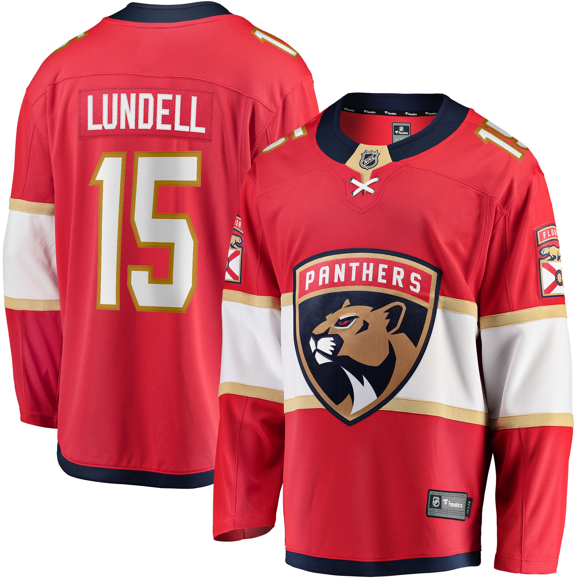 Anton Lundell Florida Panthers Fanatics Home Breakaway Player Jersey - Red cheap jerseys for sale - CheapJerseys.Shop